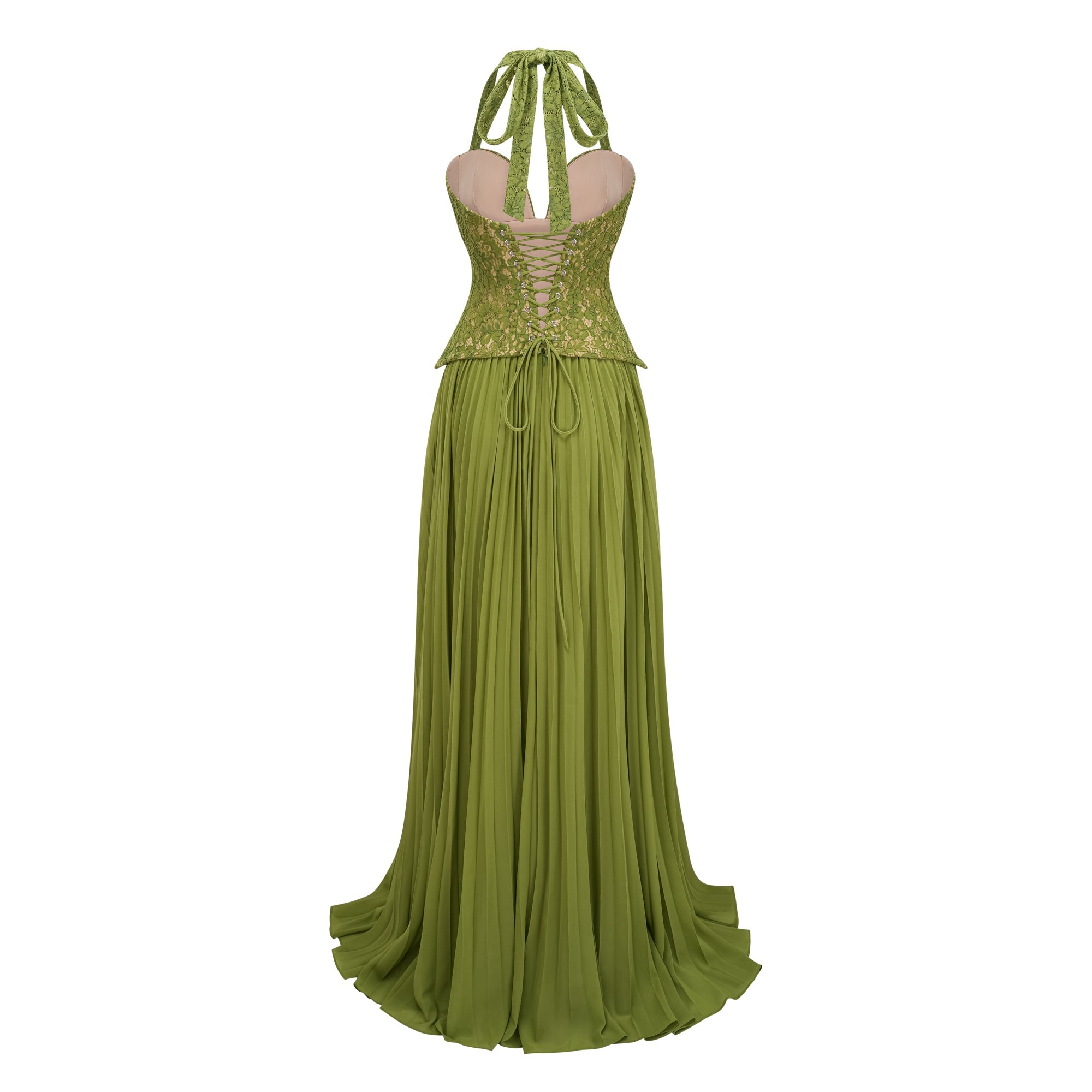 Emerald Halterneck Corset Gown