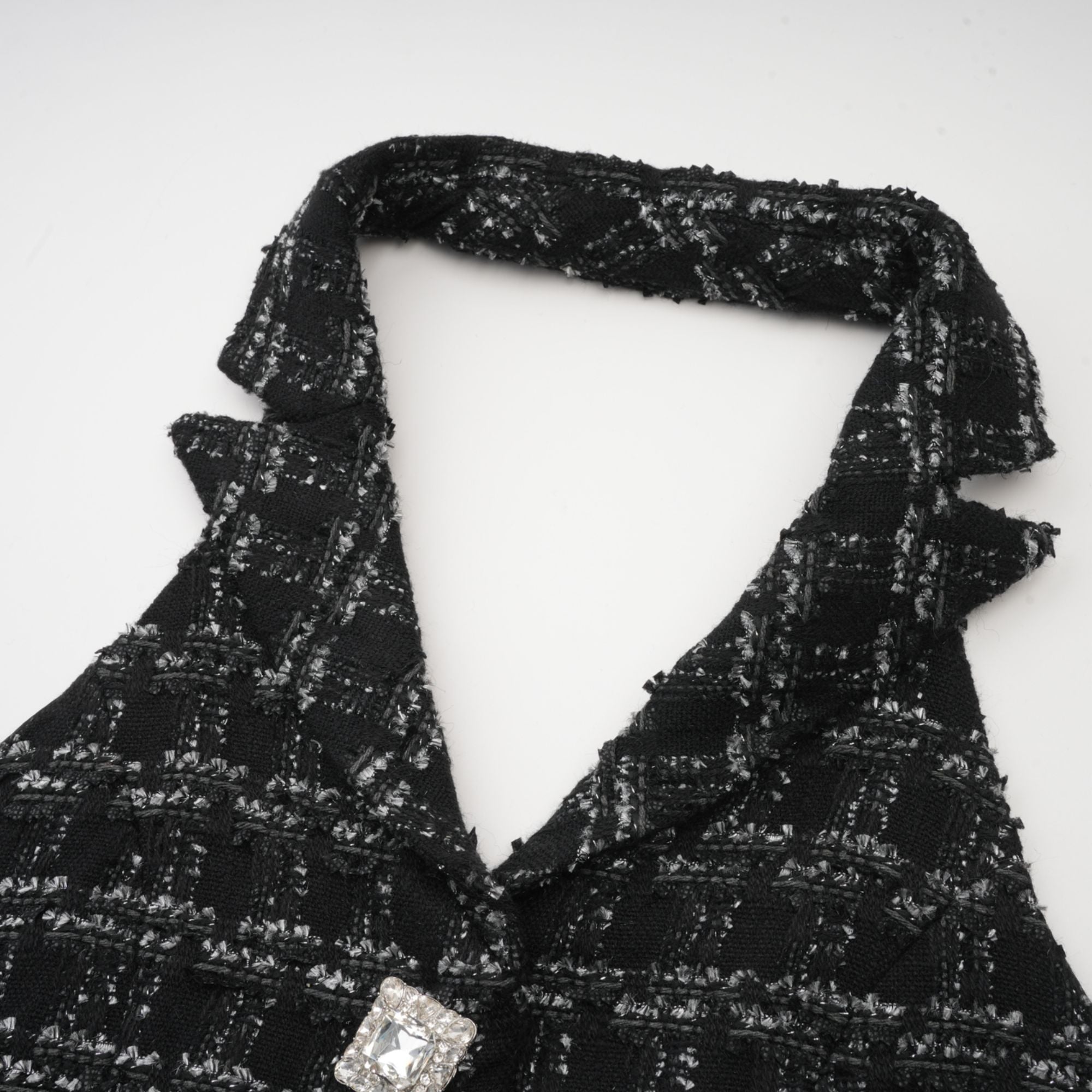Axelle black checked tweed vest top & skirt matching set (Final Sale)