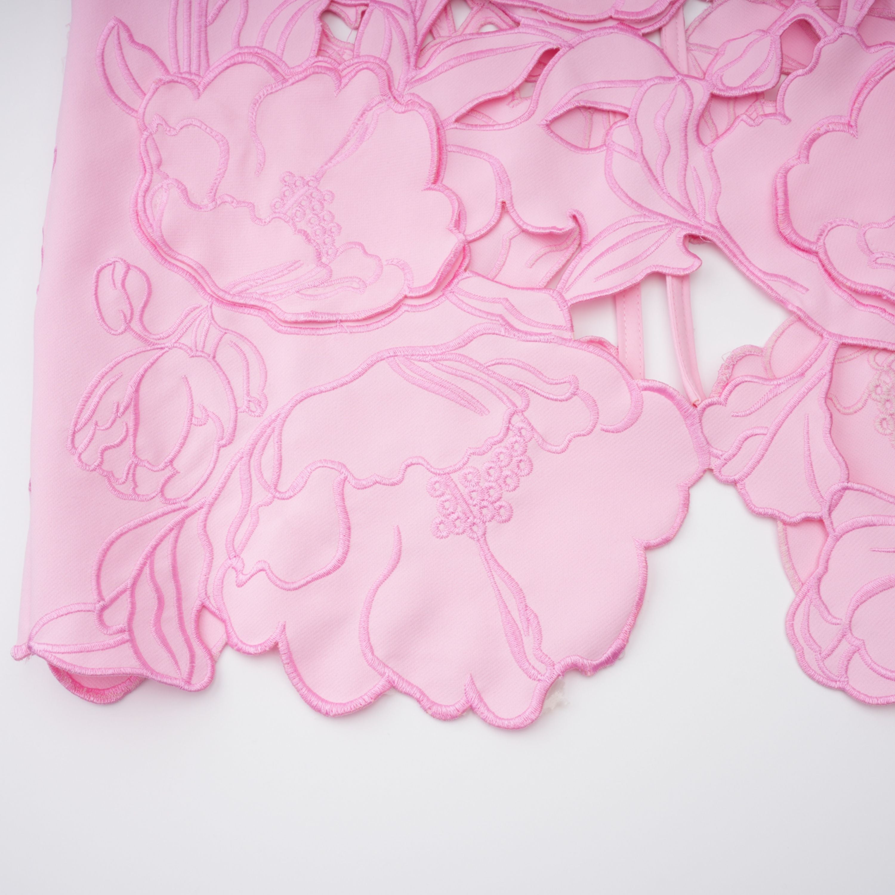 Floral Appliqué Strapless Dress
