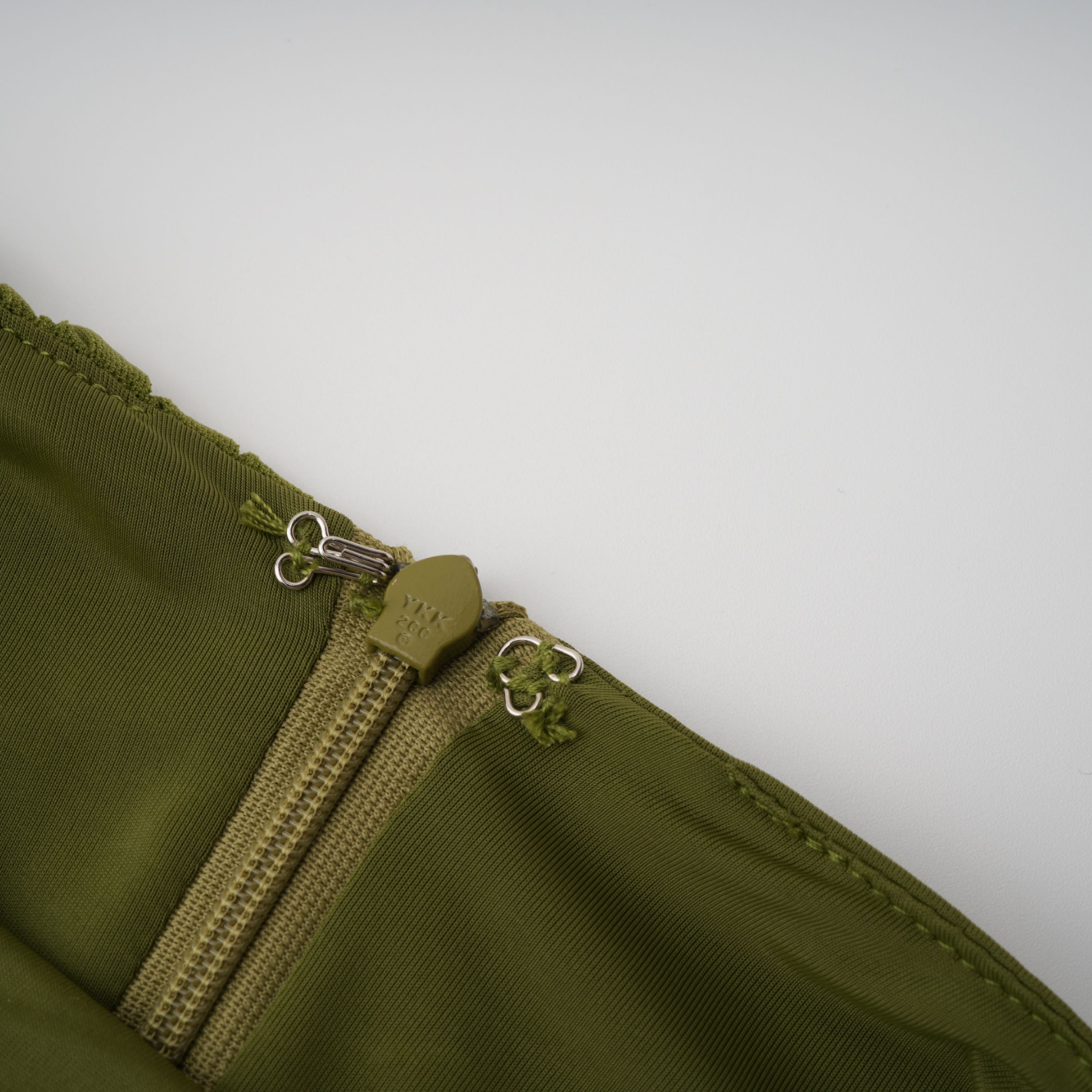 Emilia Green Asymmetrical Ribbon Draped Maxi Dress (Final Sale)