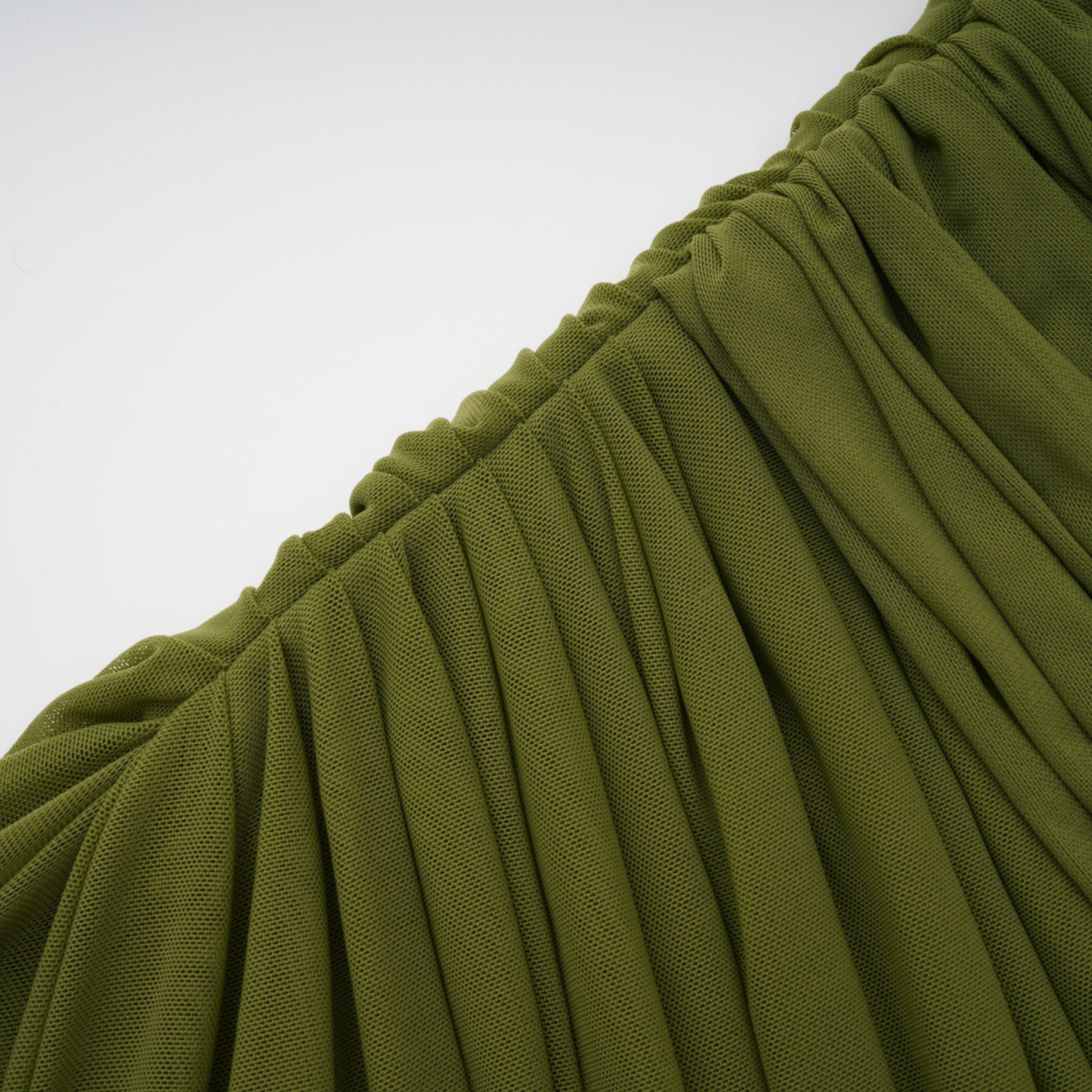Emilia Green Asymmetrical Ribbon Draped Maxi Dress (Final Sale)