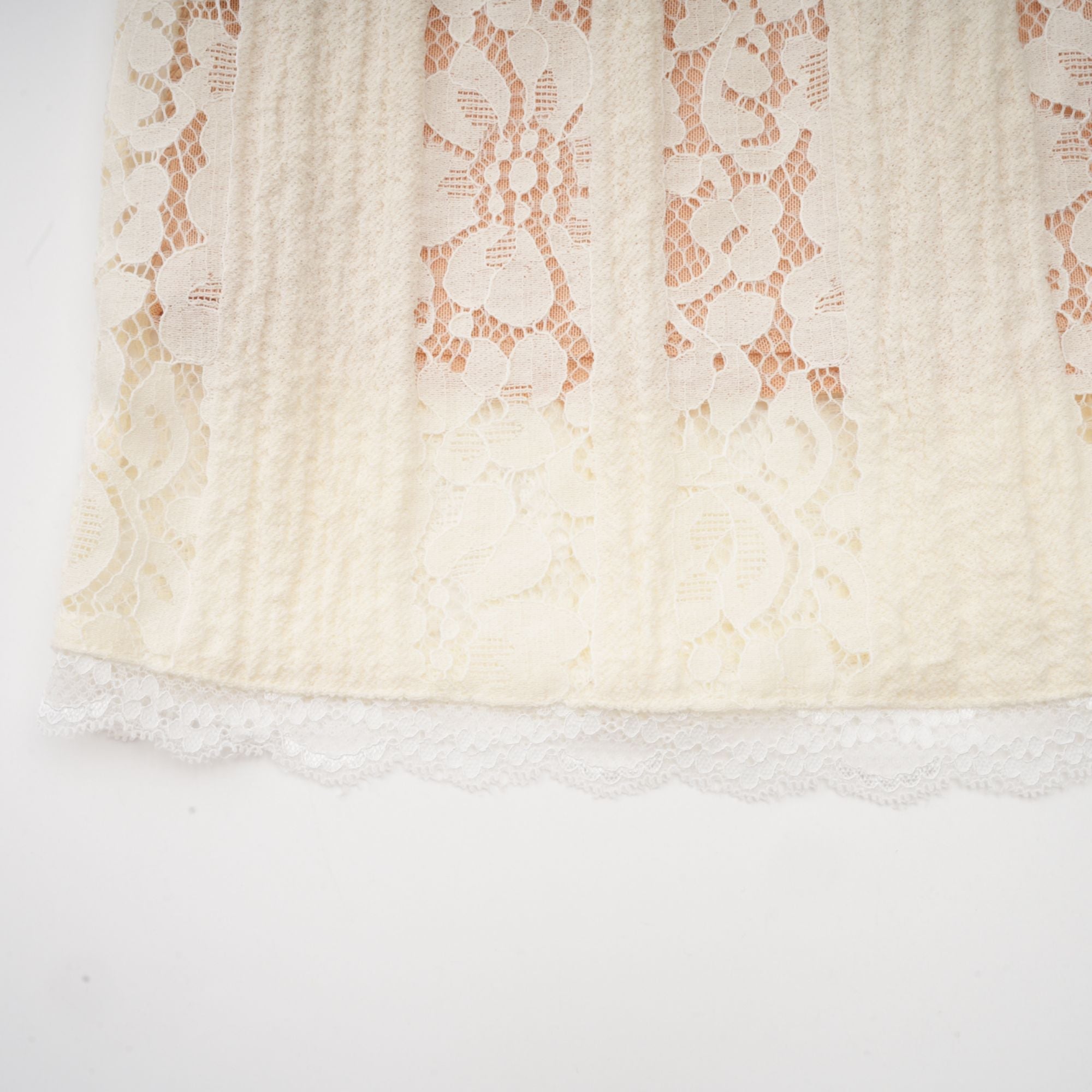 Émeline floral lace flared-cuff mini dress in Neutrals (Final Sale-US Only)