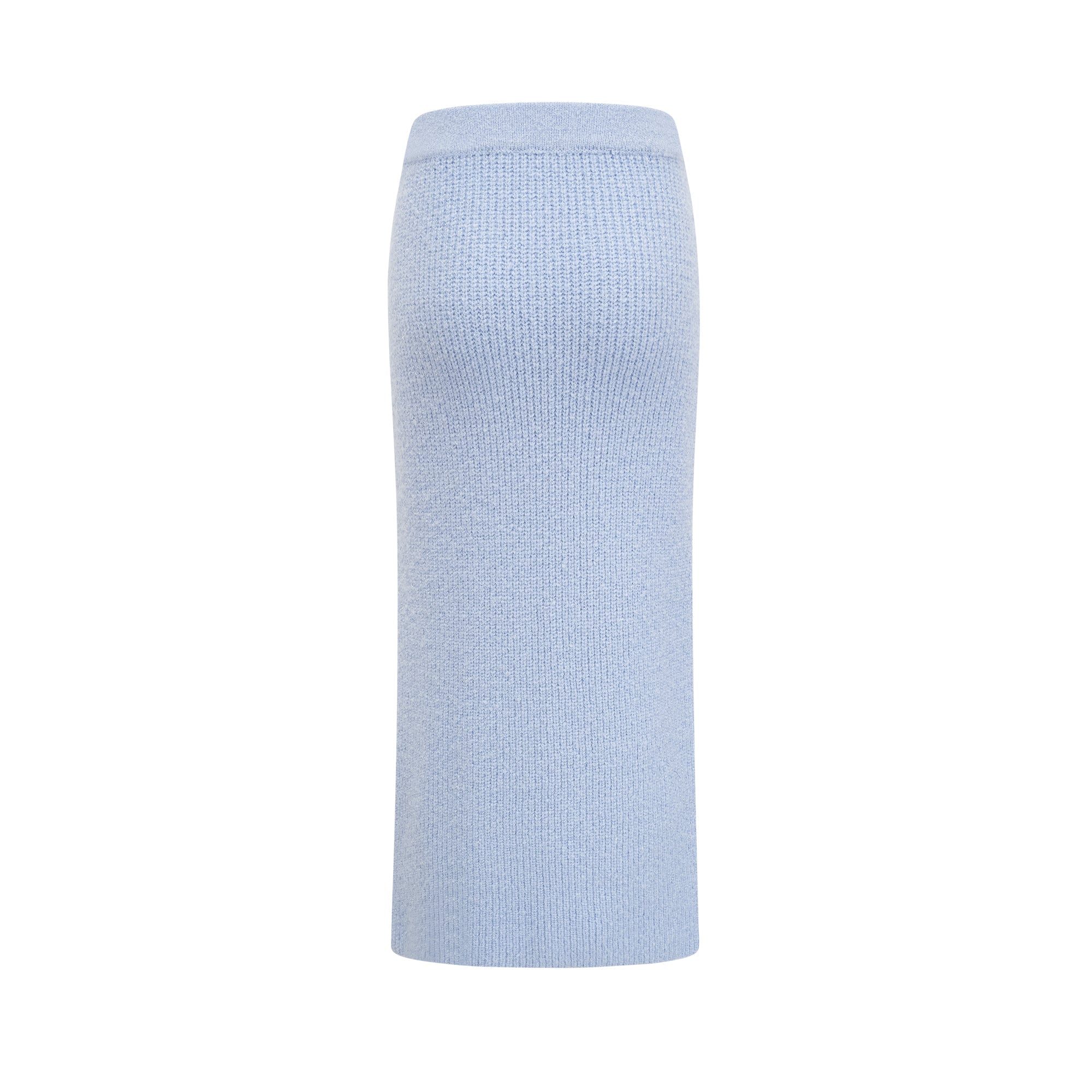 Chantal Blue Knit Two-Piece Blouse and Skirt Set (Final Sale)