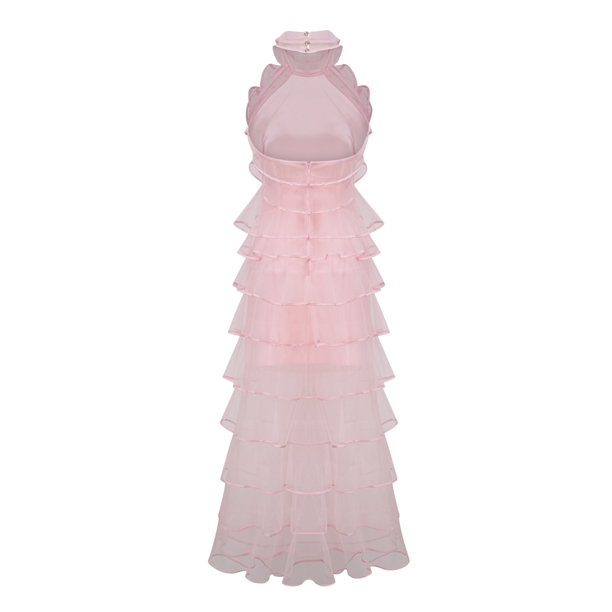 Nonchalante Pink Tiered Halterneck Maxi Dress (Final Sale)