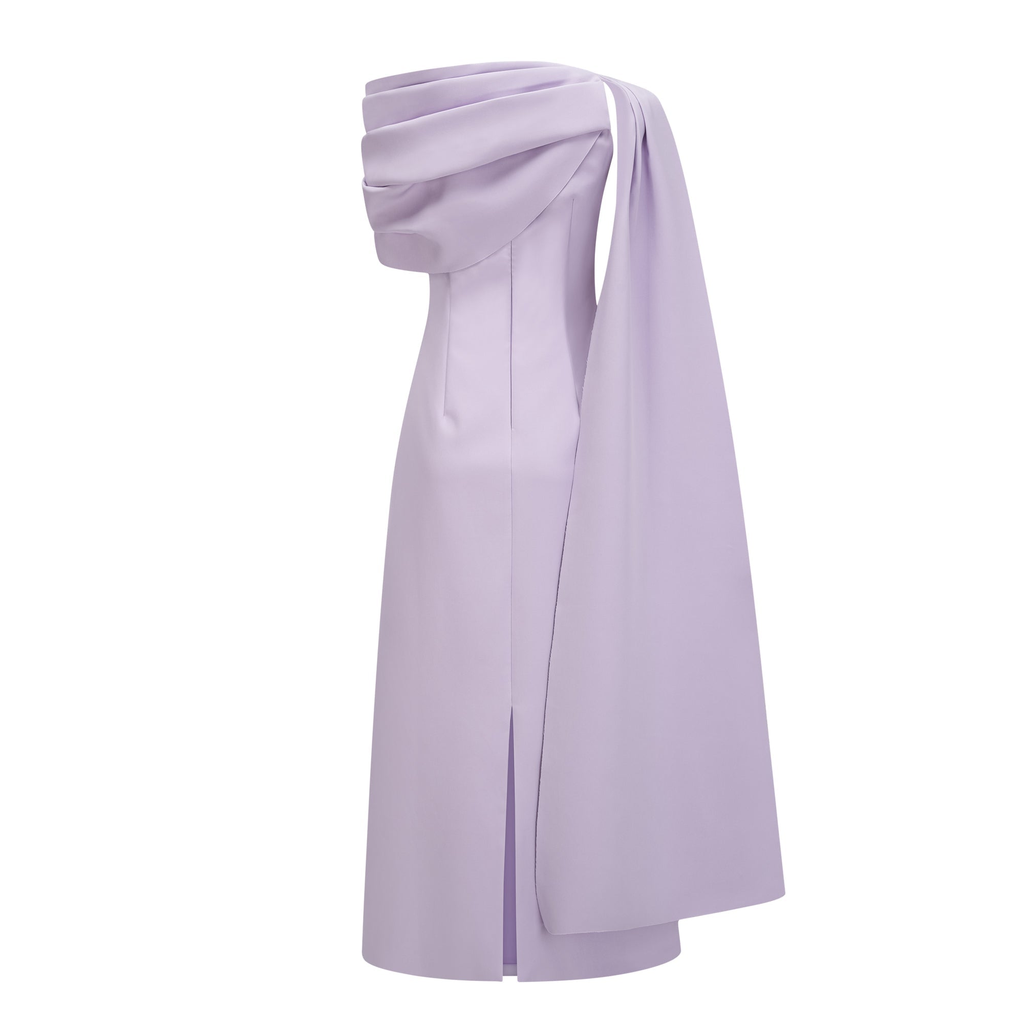 Robe longue à rubans Annabelle, modèle Cape, couleur violet (Vente définitive - États-Unis uniquement)