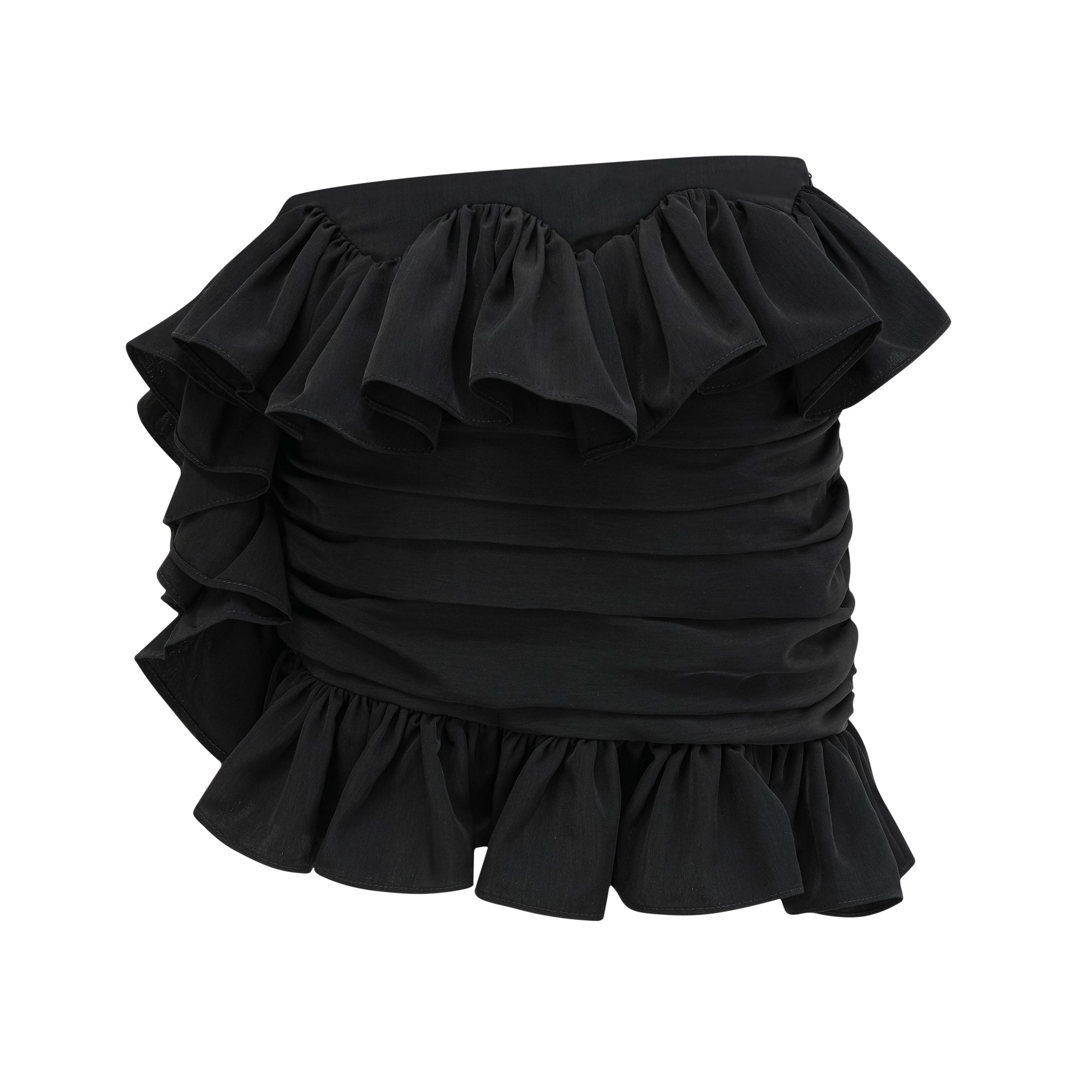 Pauline black asymmetrical ruffled skirt (Final Sale)