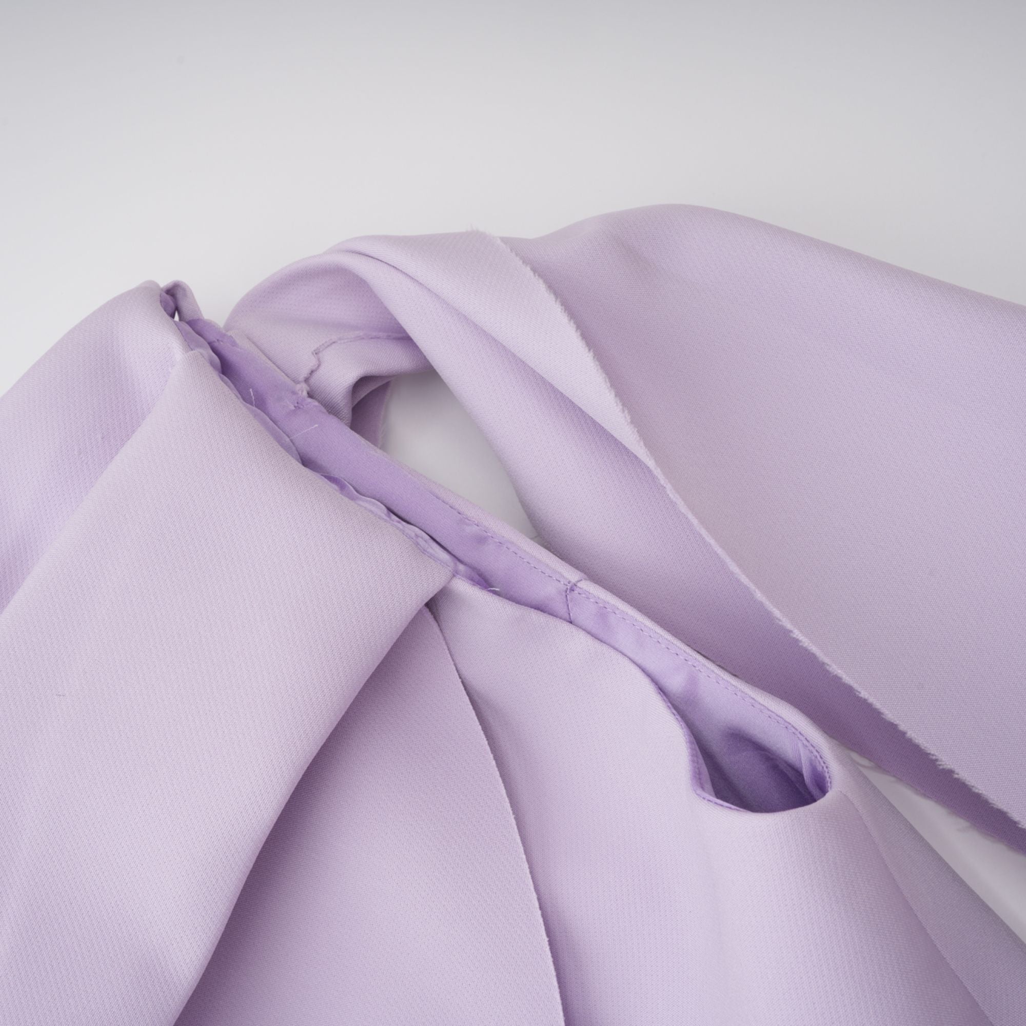 Annabelle Purple Cape-Design Ribbon Maxi Dress (Final Sale)