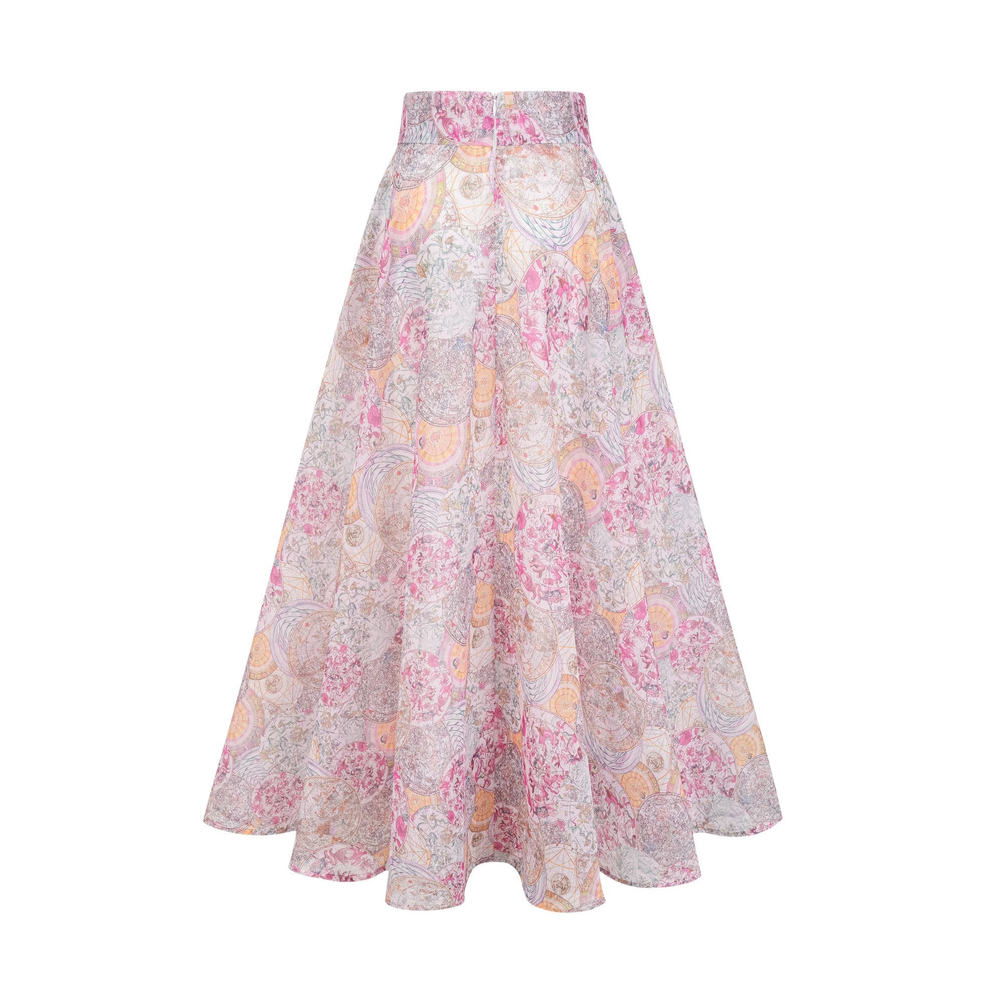 Cherry pink pattern-print shirt & skirt matching set（Final Sale-US Only)