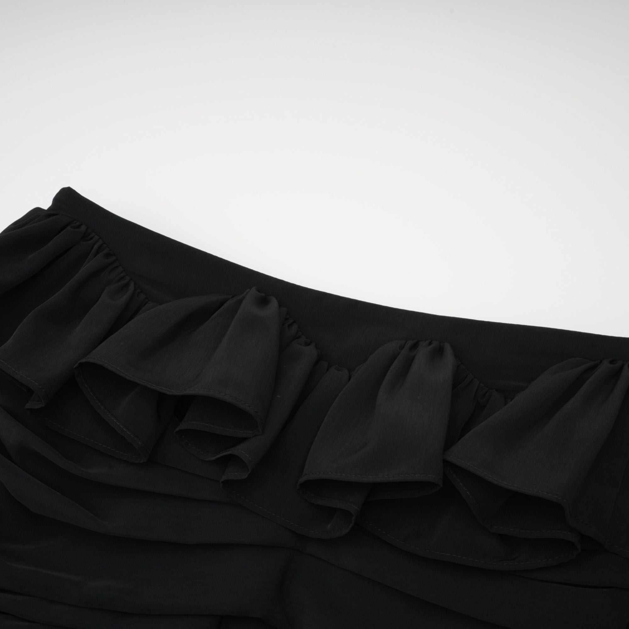 Pauline black asymmetrical ruffled skirt (Final Sale)