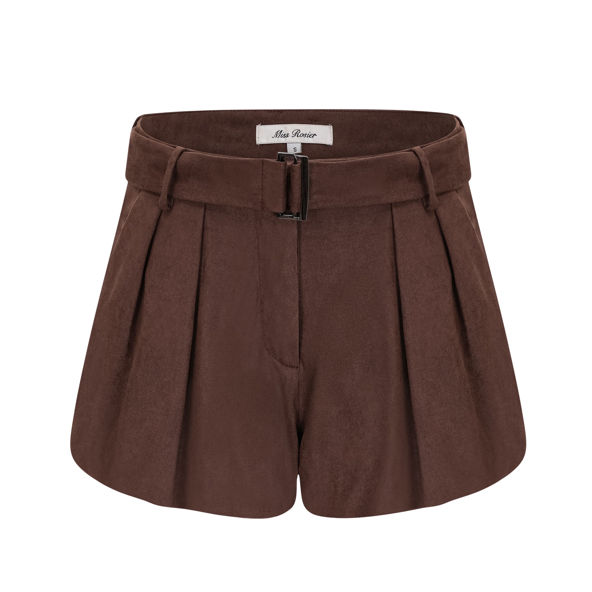 Ensemble haut et short à ourlet bouffant en daim Chaney Brown (Vente définitive - États-Unis uniquement)