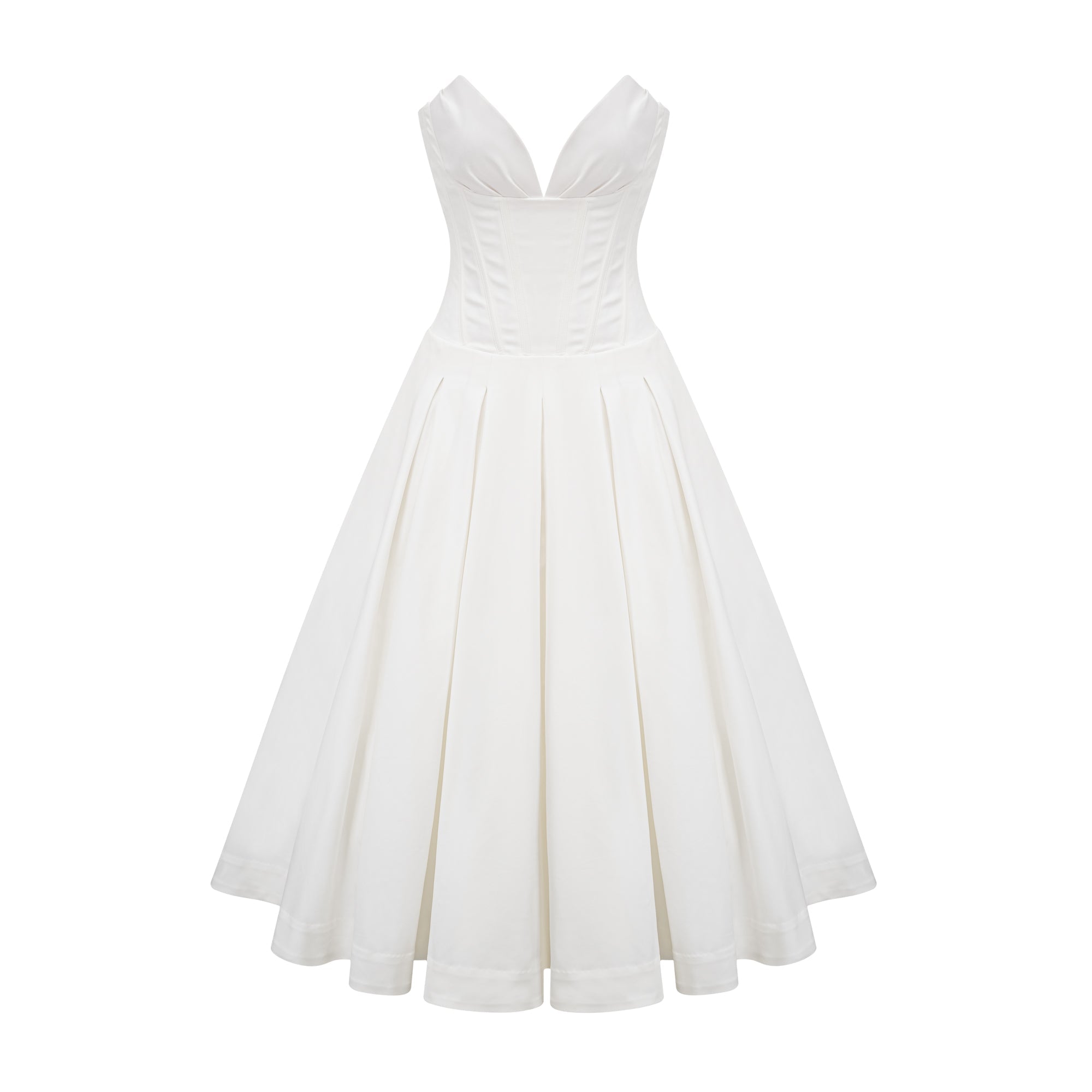 Katherine off-shoulder corset midi dress in White (Final Sale-US Only)