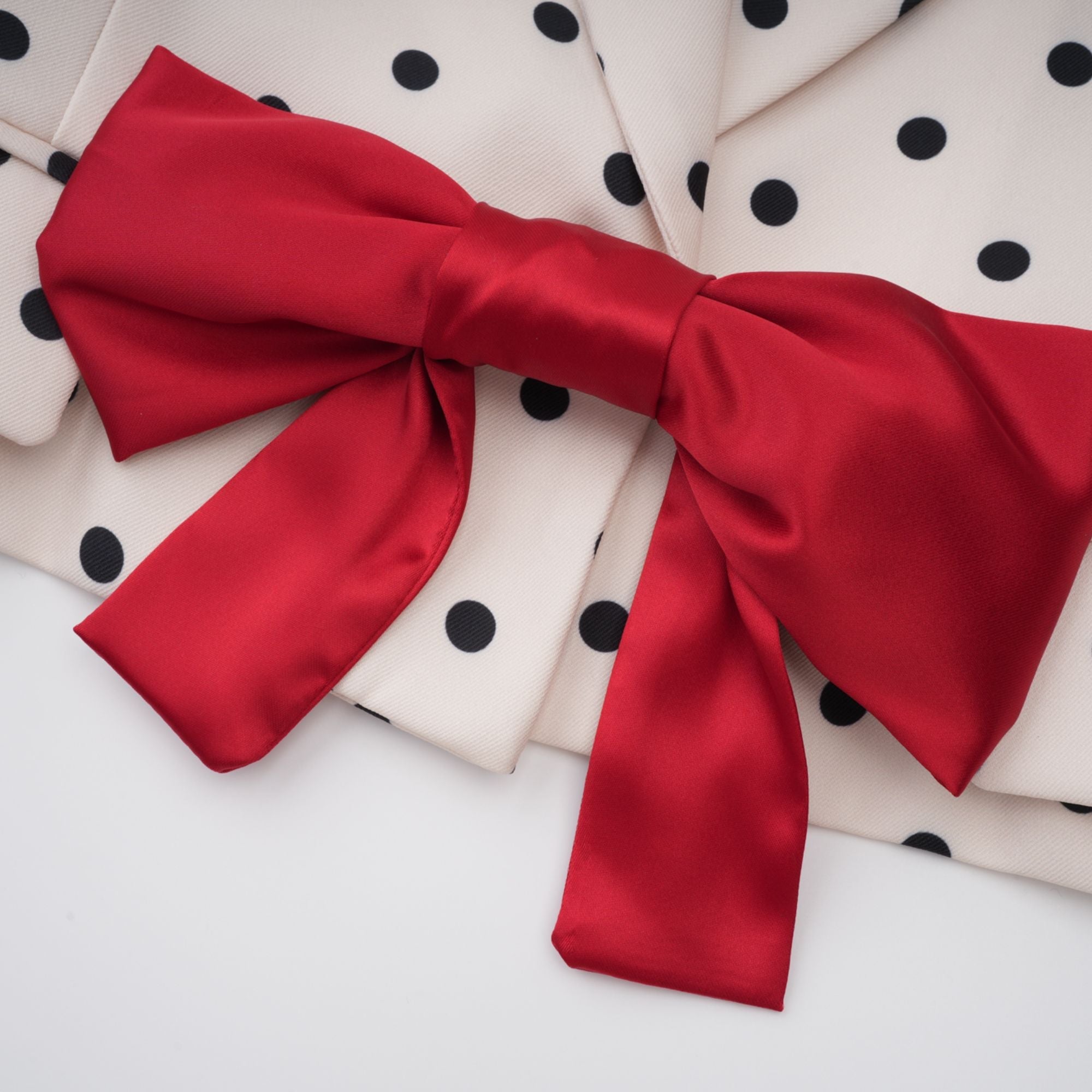 Valentine White Bowknot Polka Dot Short Jacket (Final Sale-US Only)