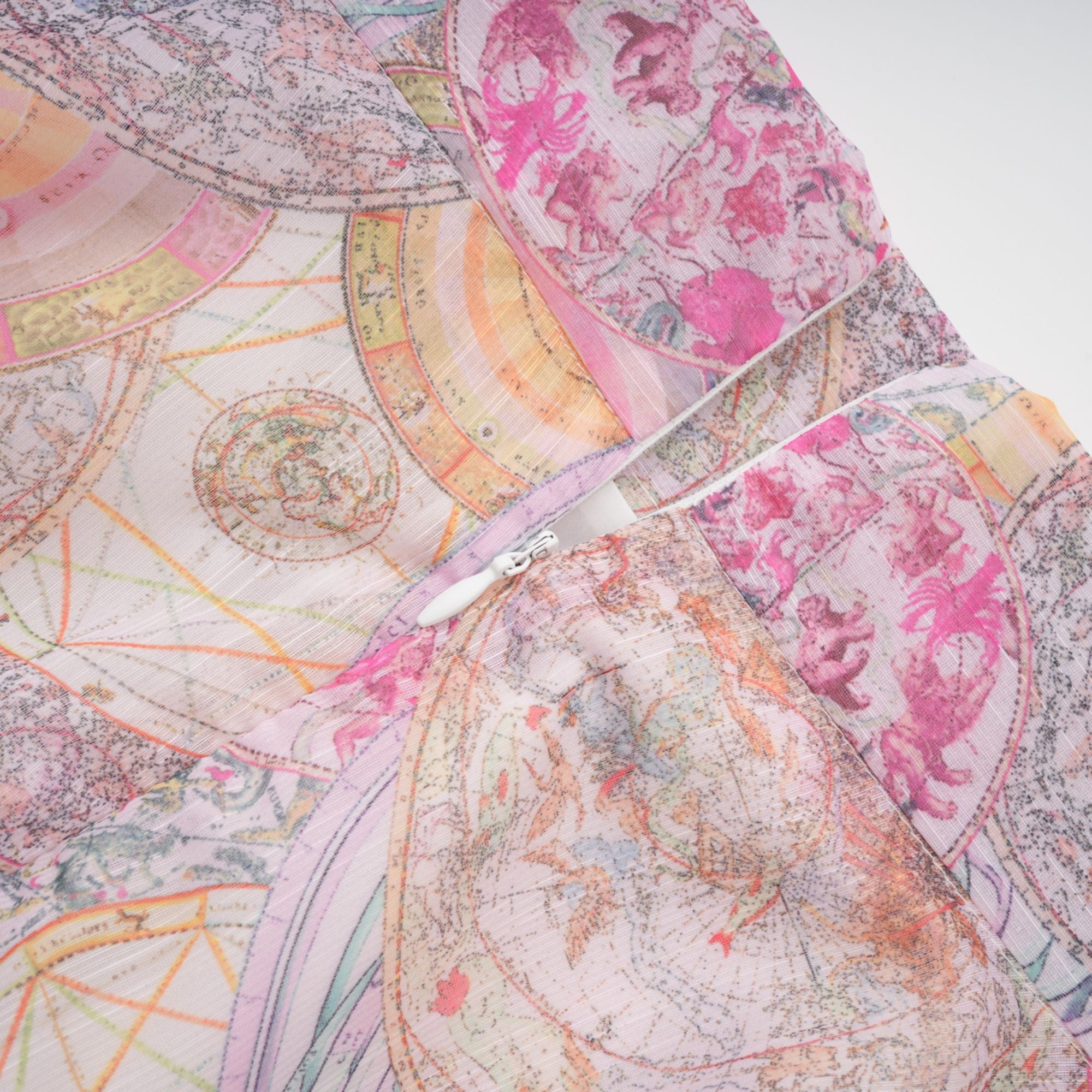 Cherry pink pattern-print shirt & skirt matching set（Final Sale）