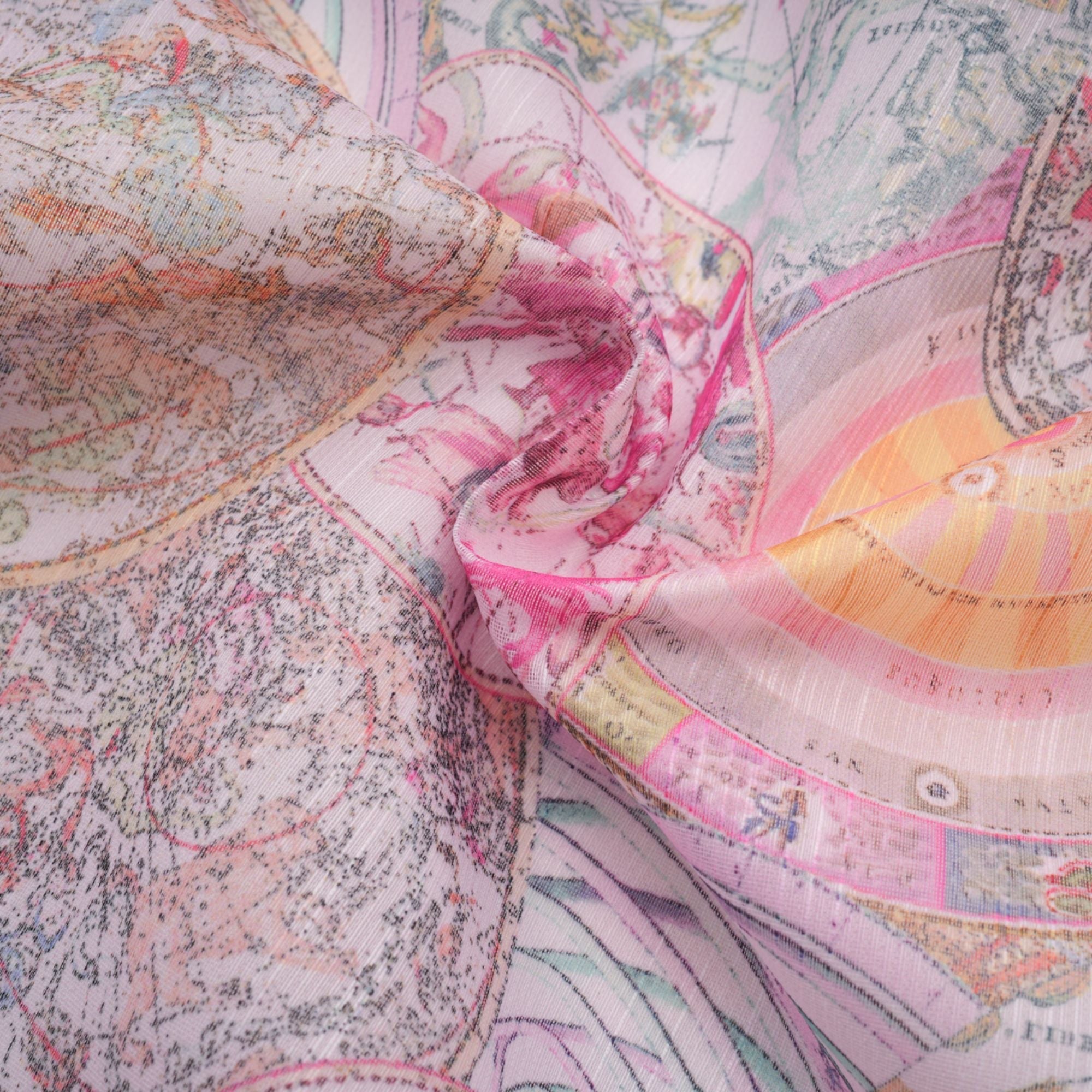 Cherry pink pattern-print shirt & skirt matching set（Final Sale-US Only)