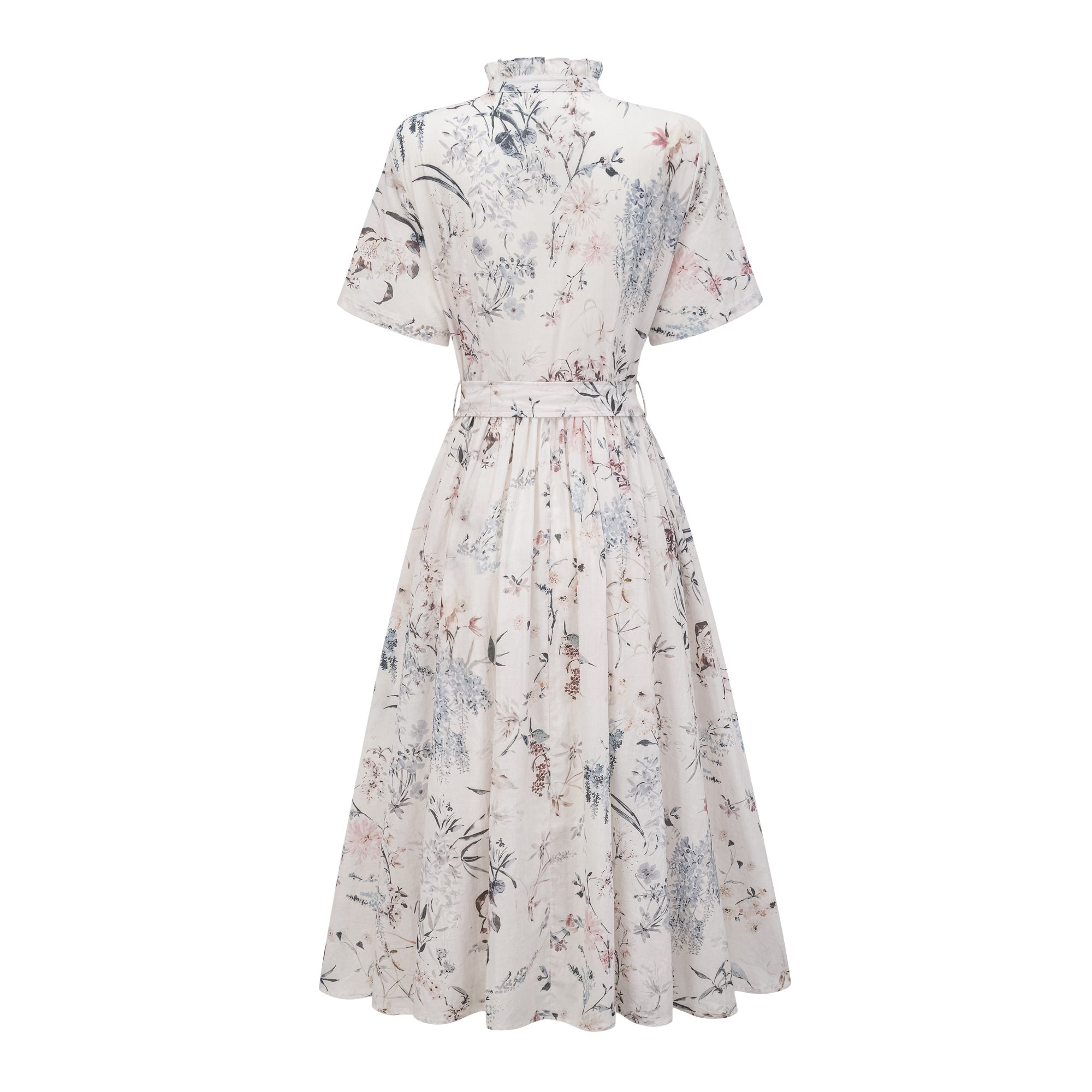 Héloïse White Floral Print Summer Midi Dress (Final Sale-US Only)
