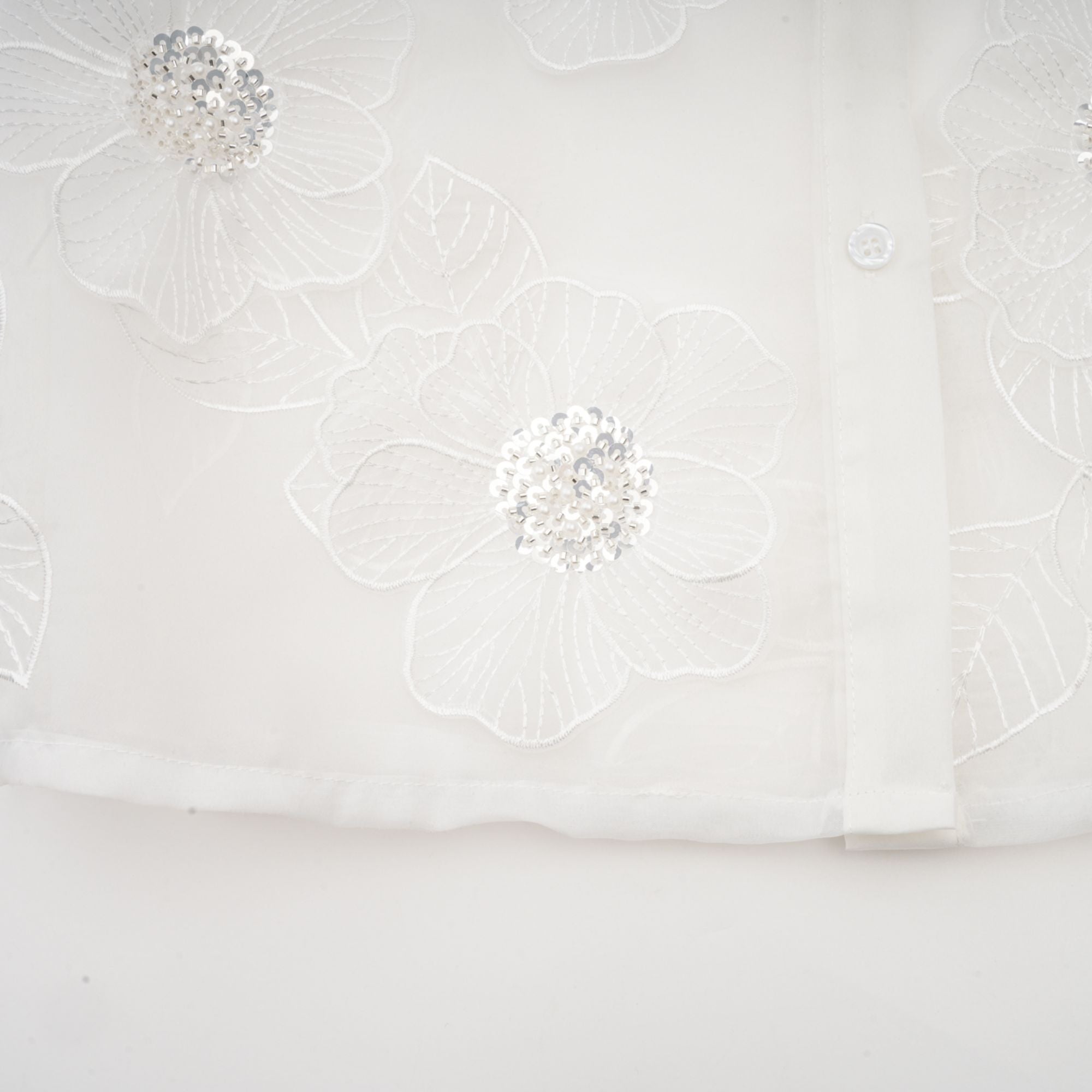 Béatrix white embellished semi-sheer shirt (Final Sale-US Only)