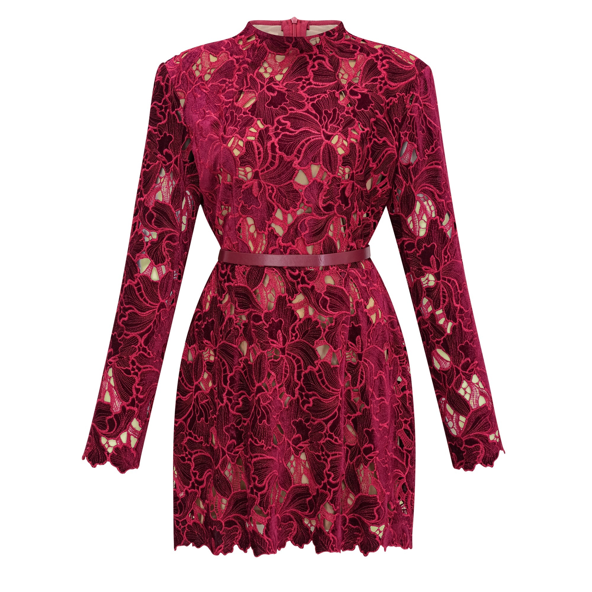 Hafdis Red Floral Embroidered Mini Dress (Final Sale)