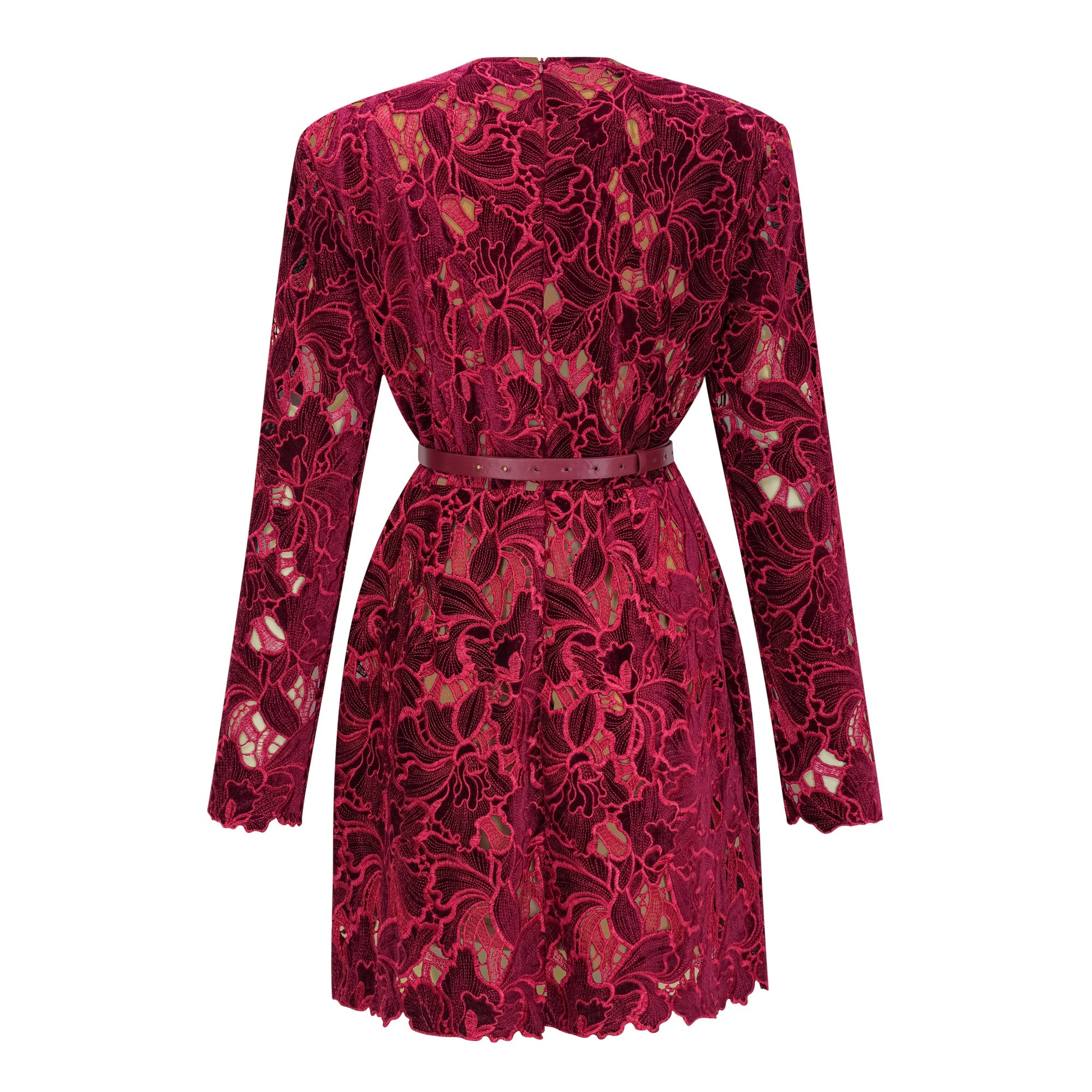 Hafdis Red Floral Embroidered Mini Dress (Final Sale)