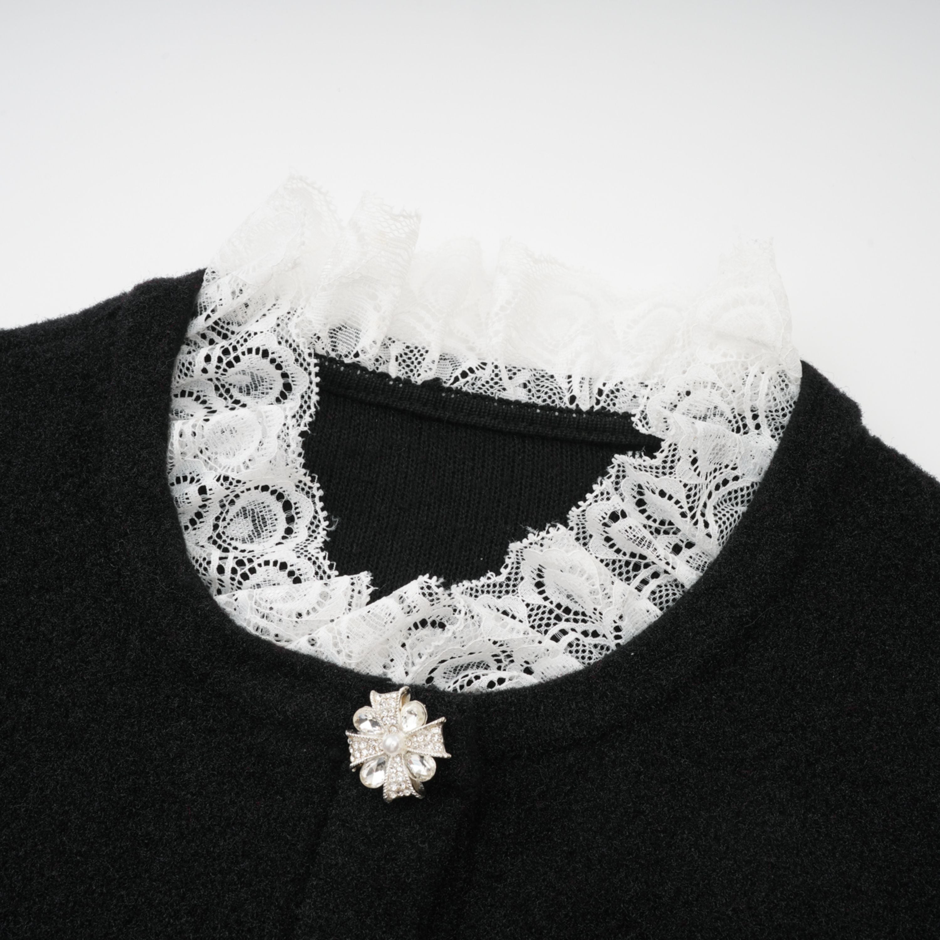 Ellinor Black Embellished Knit Top & Skirt Set (Final Sale)