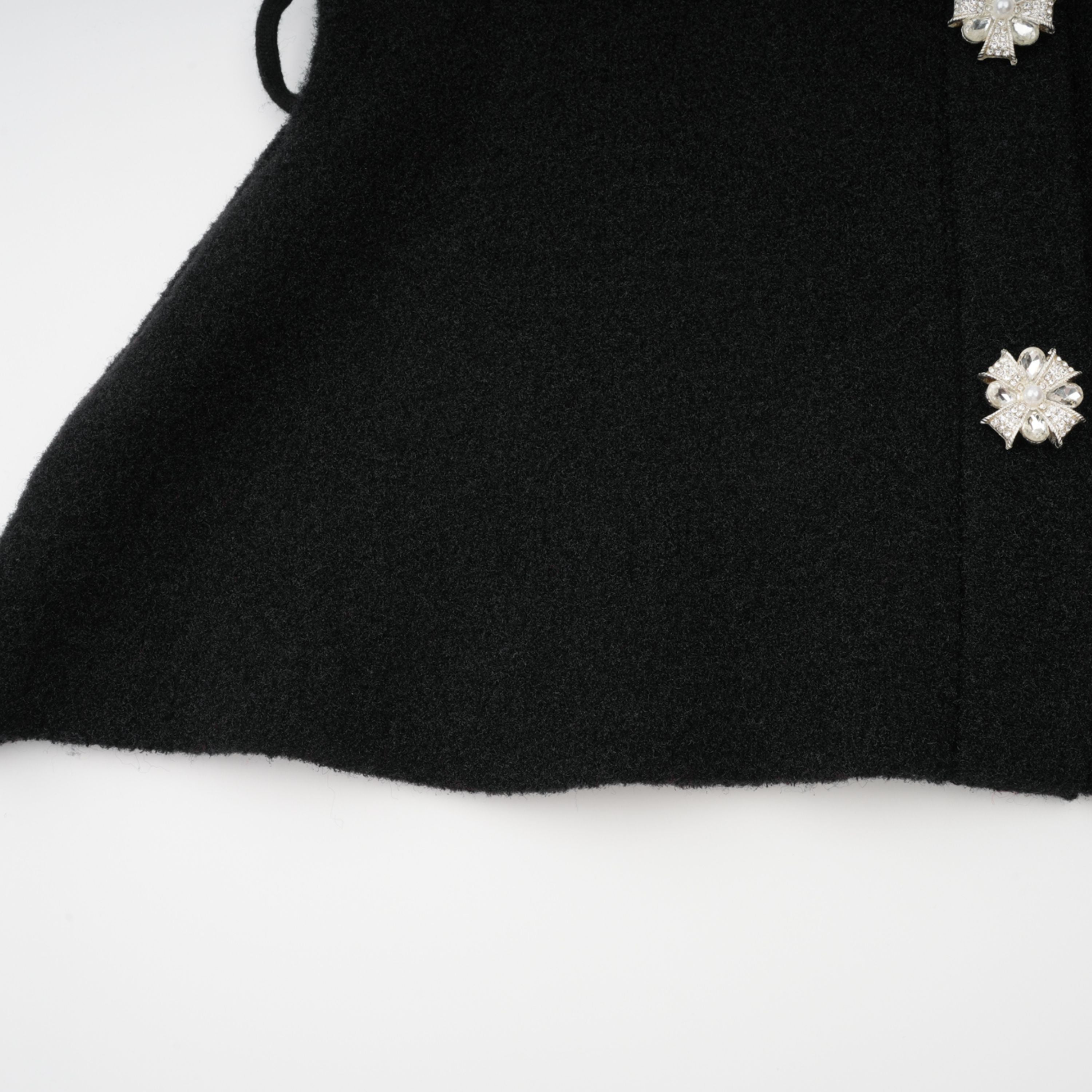 Ellinor Black Embellished Knit Top & Skirt Set (Final Sale)