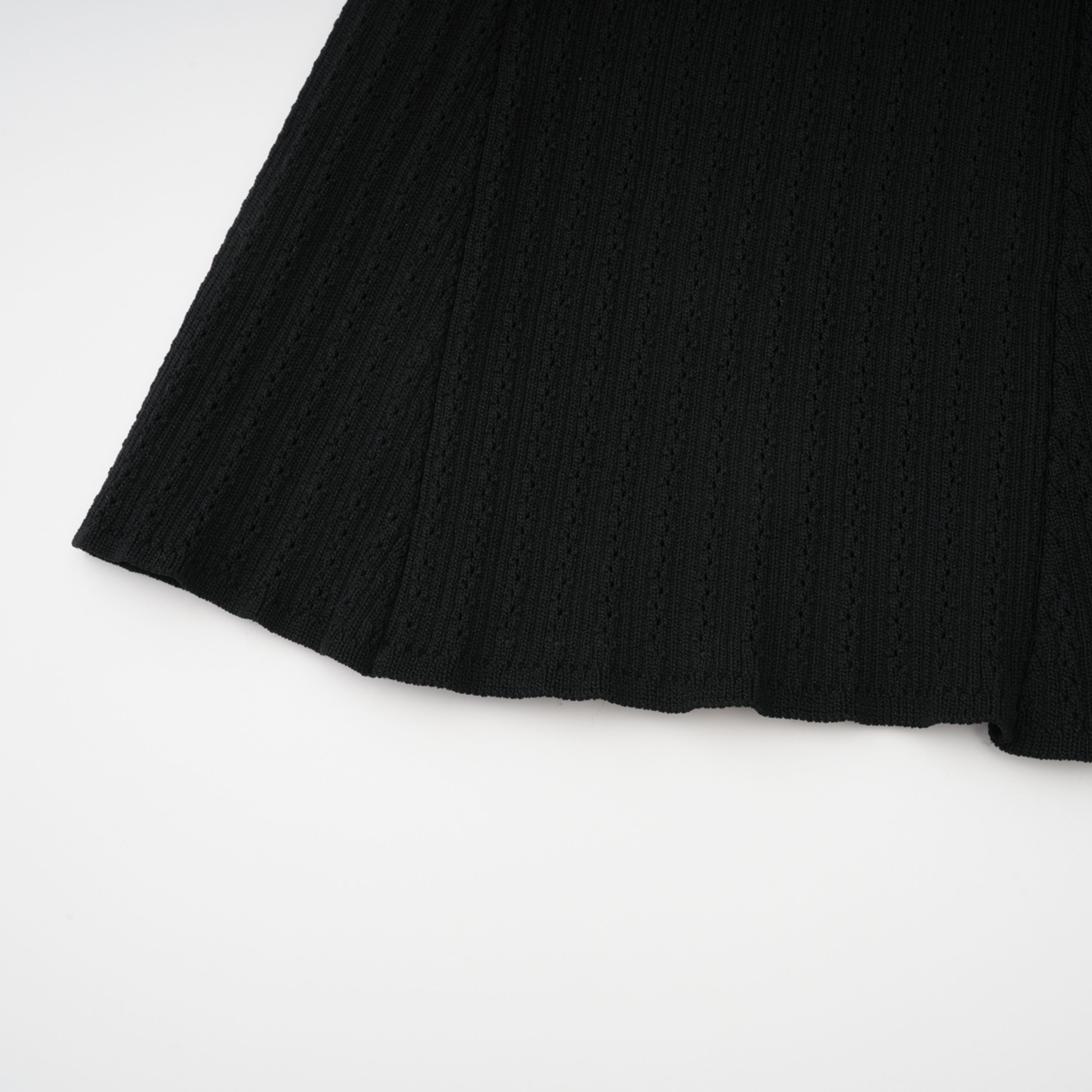 Ellinor Black Embellished Knit Top & Skirt Set (Final Sale)