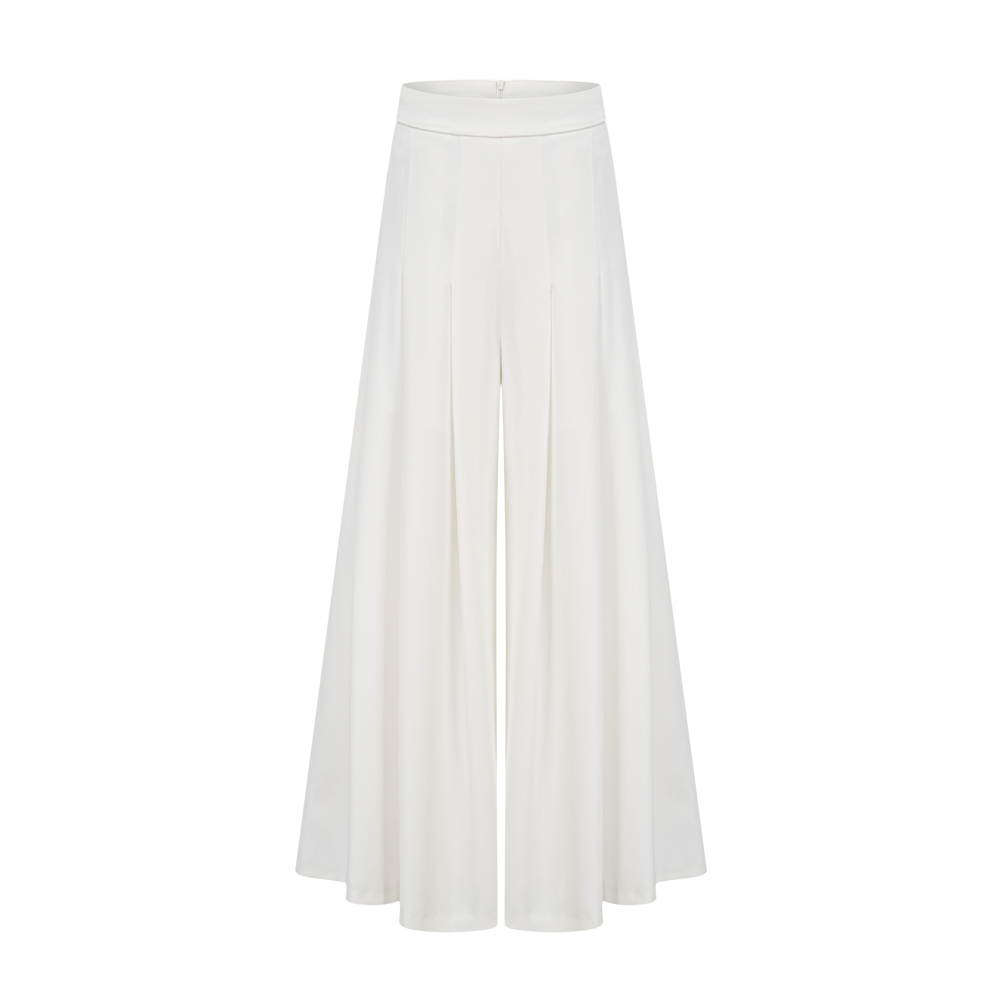 Ensemble coordonné chemisier et pantalon plissé Adèle, blanc