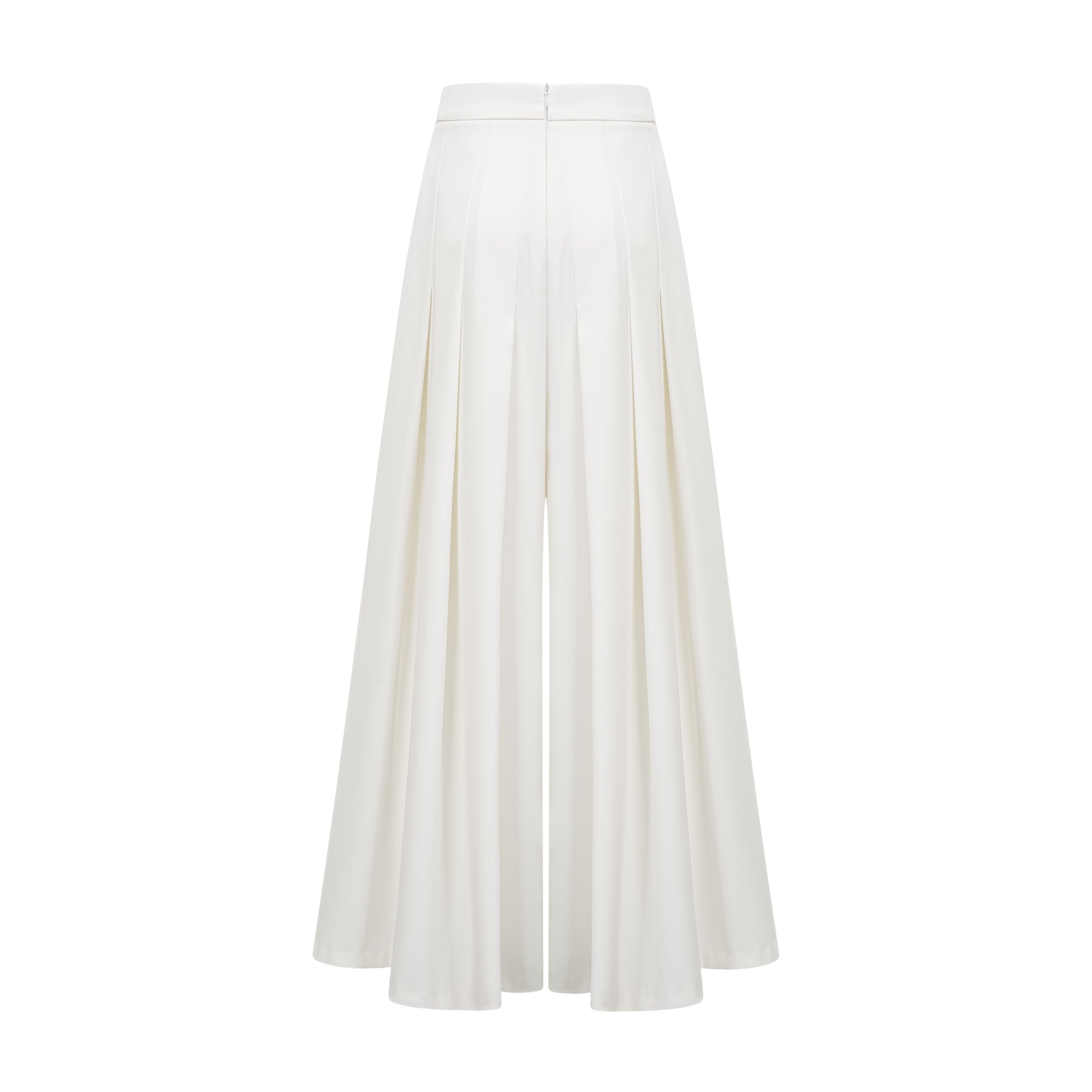Ensemble coordonné chemisier et pantalon plissé Adèle, blanc