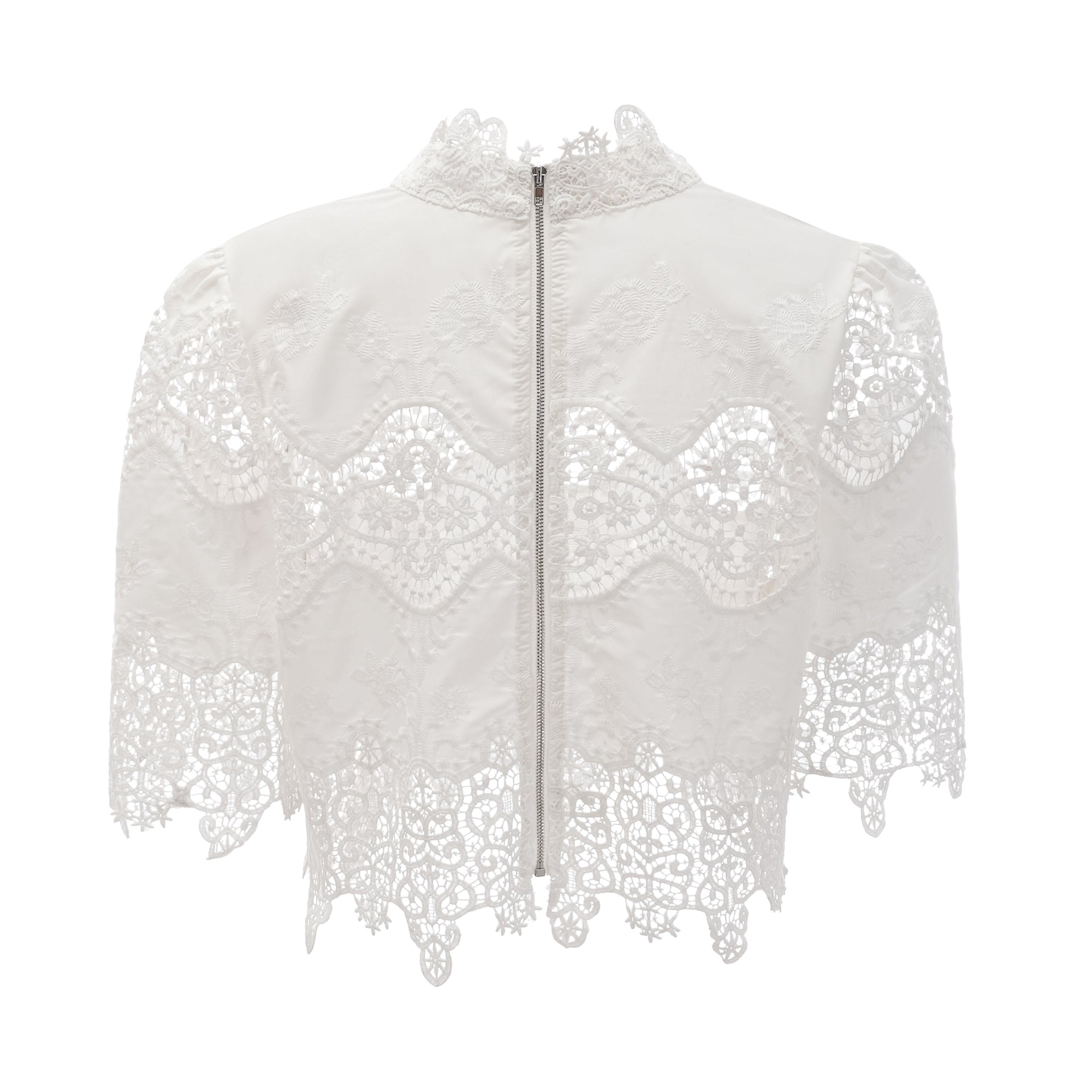 Raphaëlle lace-trim cut-out cropped top & trousers matching set (Final Sale)