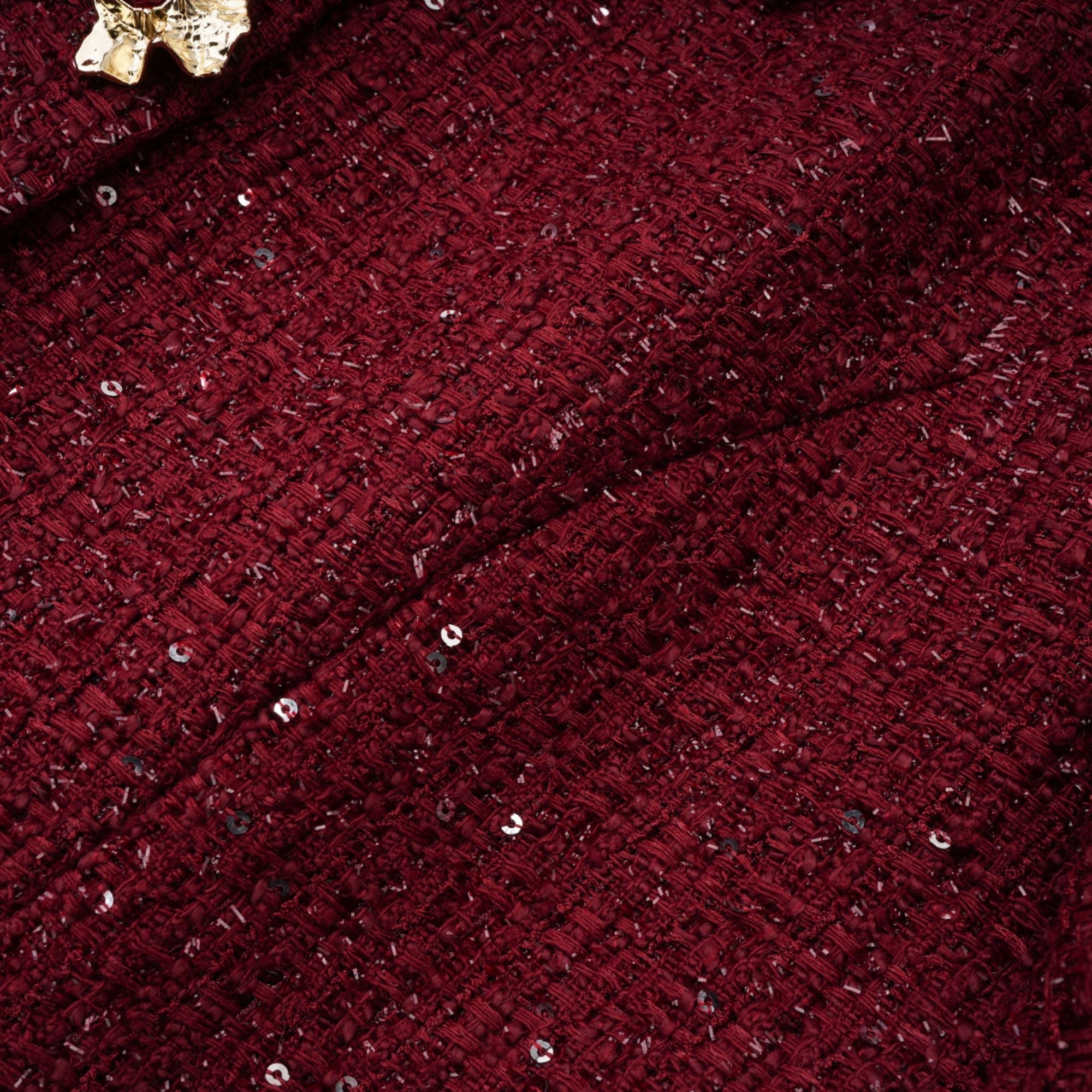 Ancora Red Embellished Tweed Mini Dress (Final Sale)