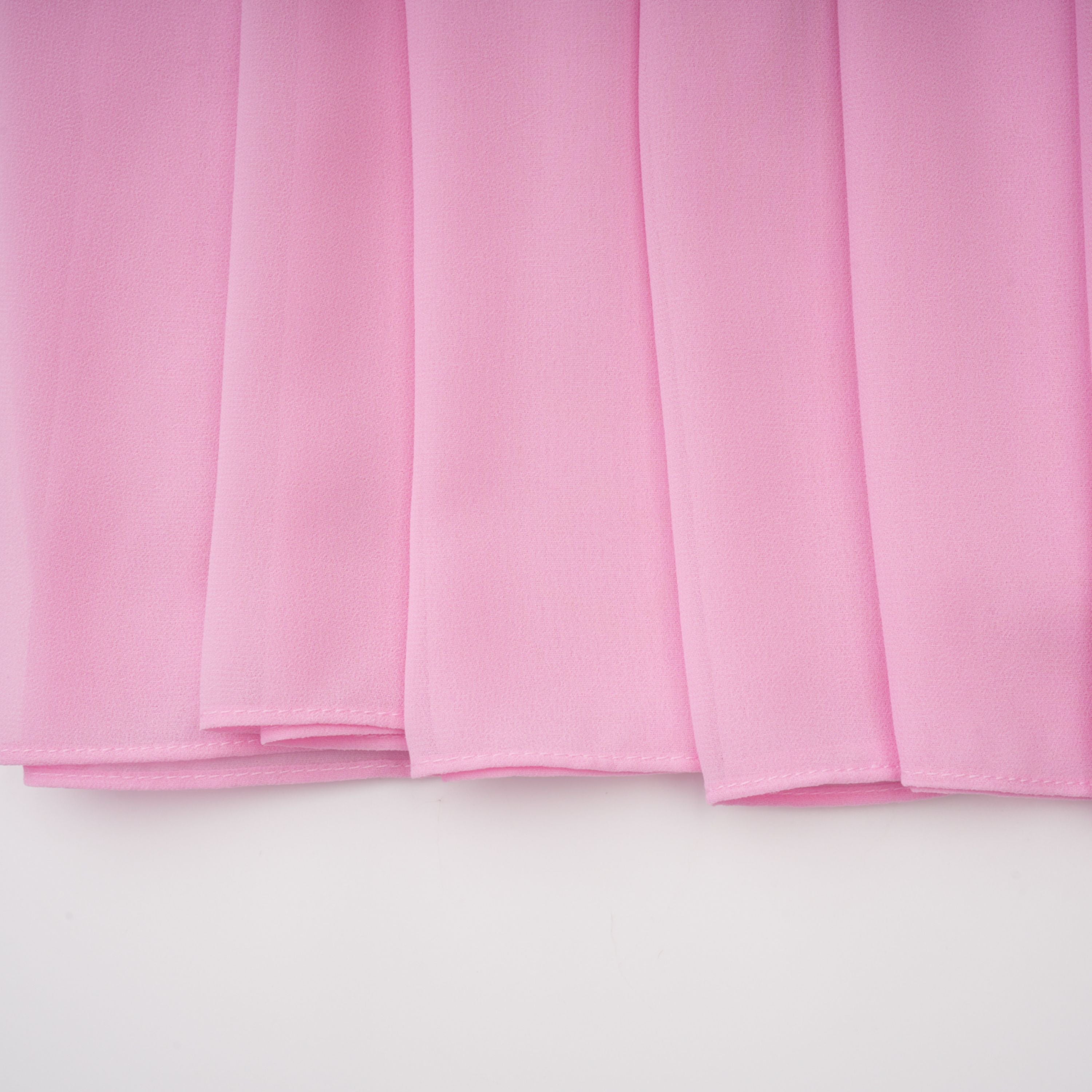 Robe longue plissée à volants Laetitia Pink