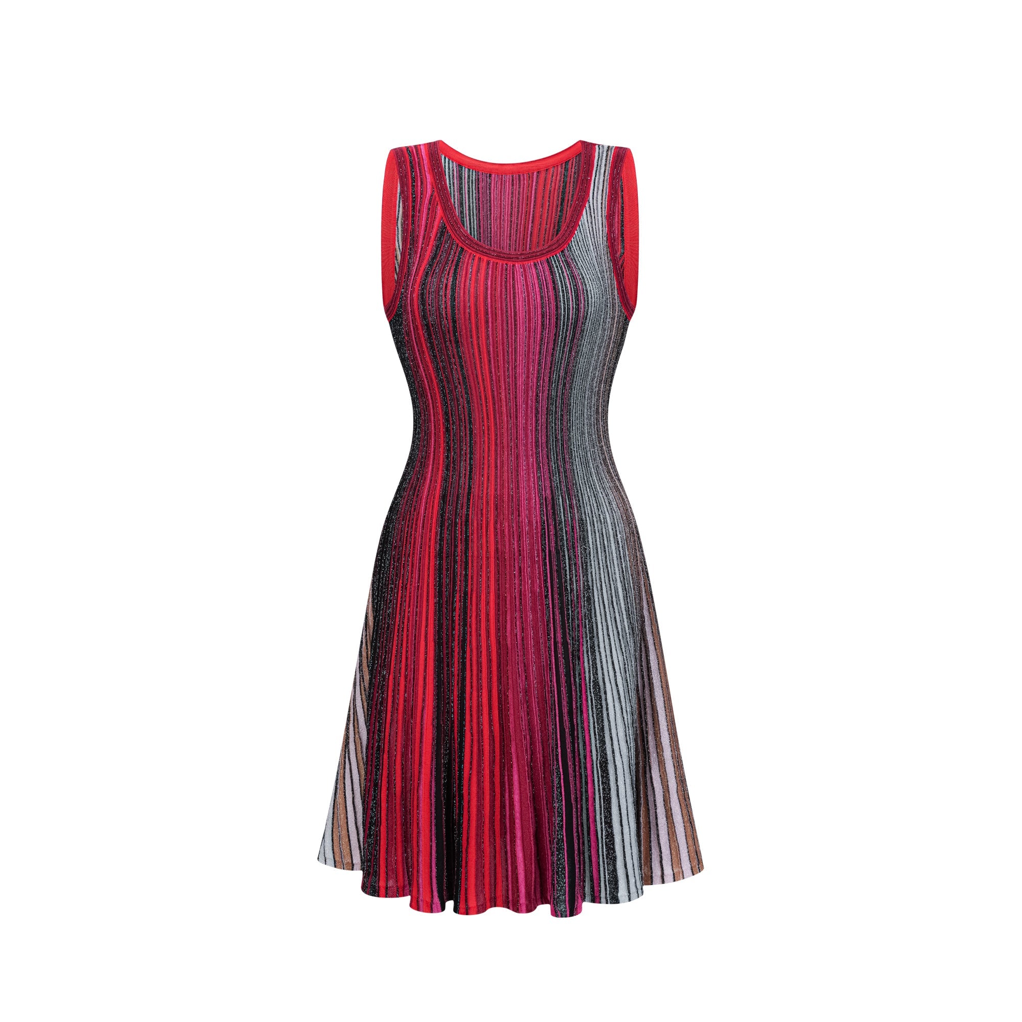 Mini-robe en maille rayée à paillettes rouges Amaryllis (Vente définitive - États-Unis uniquement)