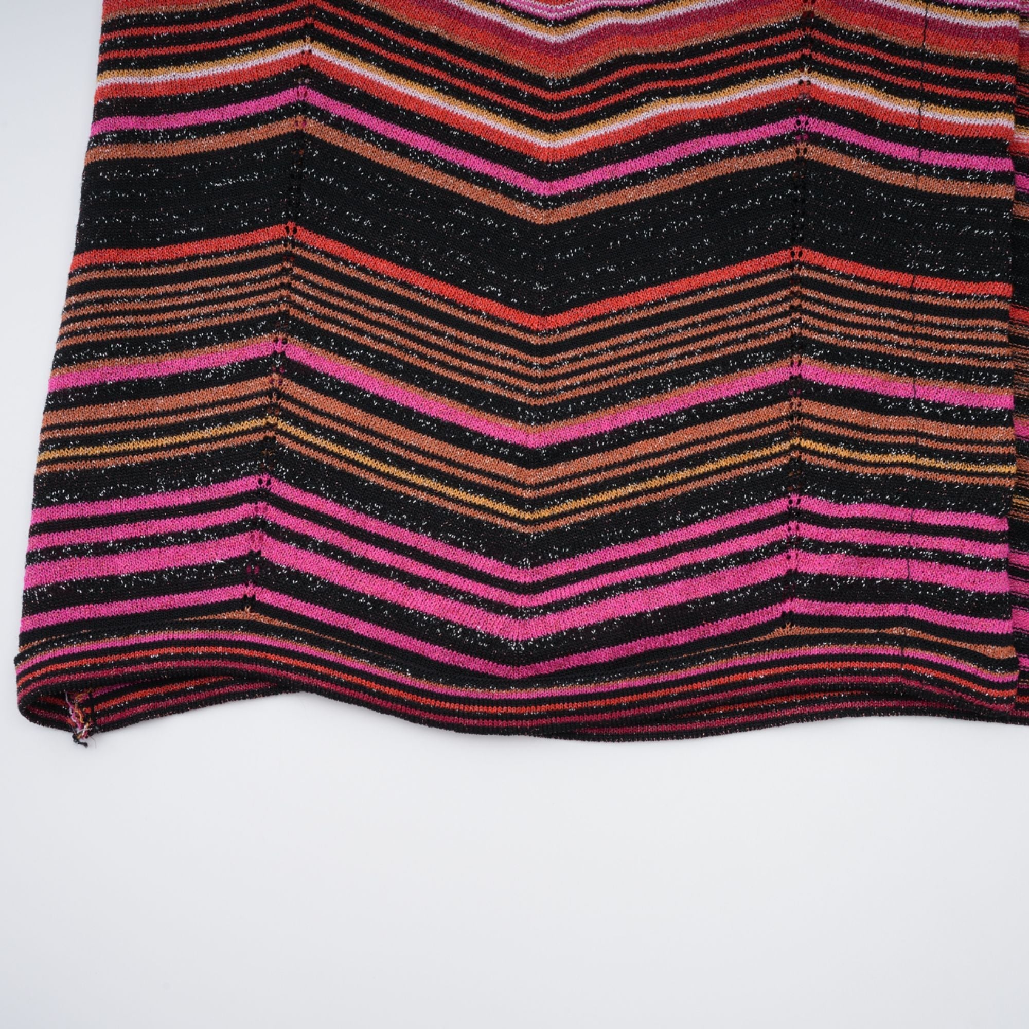 Cardigan long en maille rayée rouge Chloé