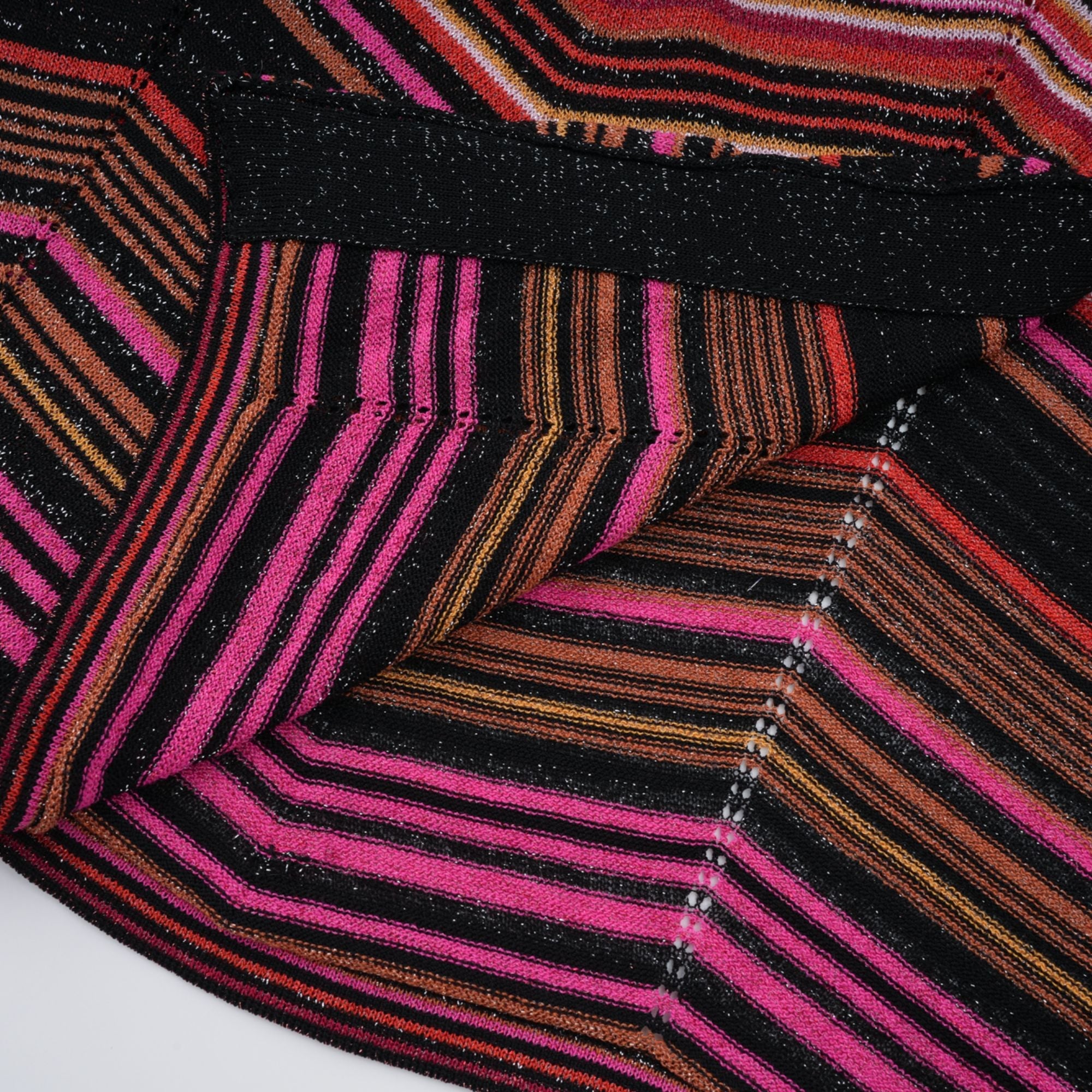 Cardigan long en maille rayée rouge Chloé