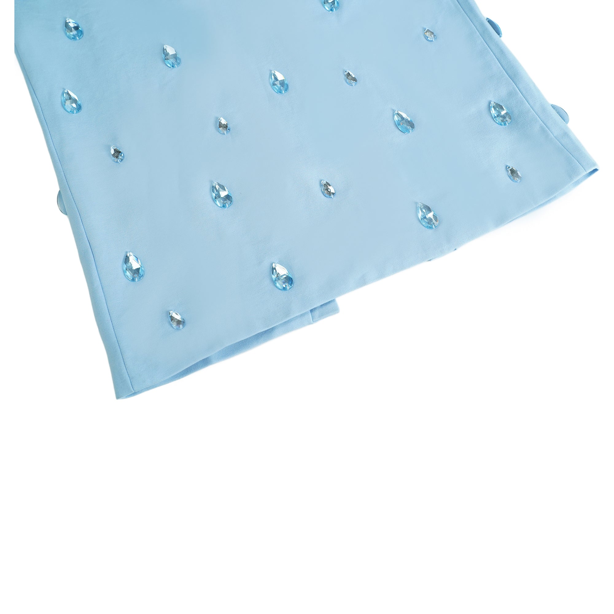Robe longue Meris ornée de cristaux bleus