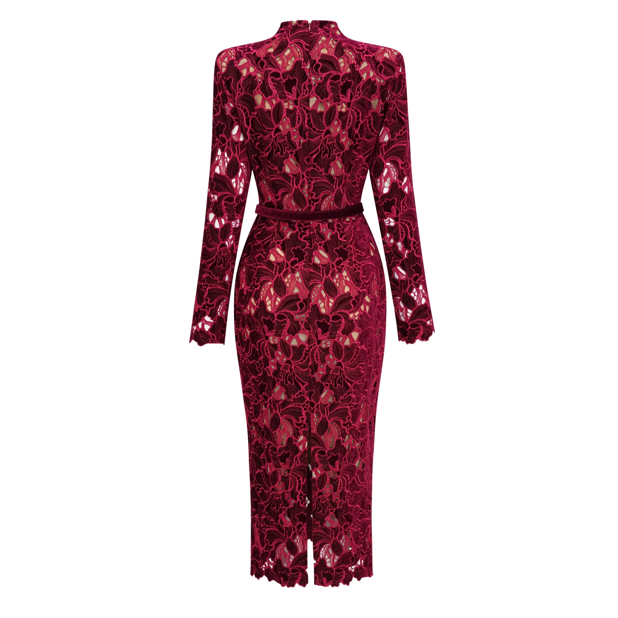 Hafdis Red Floral Embroidered Midi Dress (Final Sale-US Only)