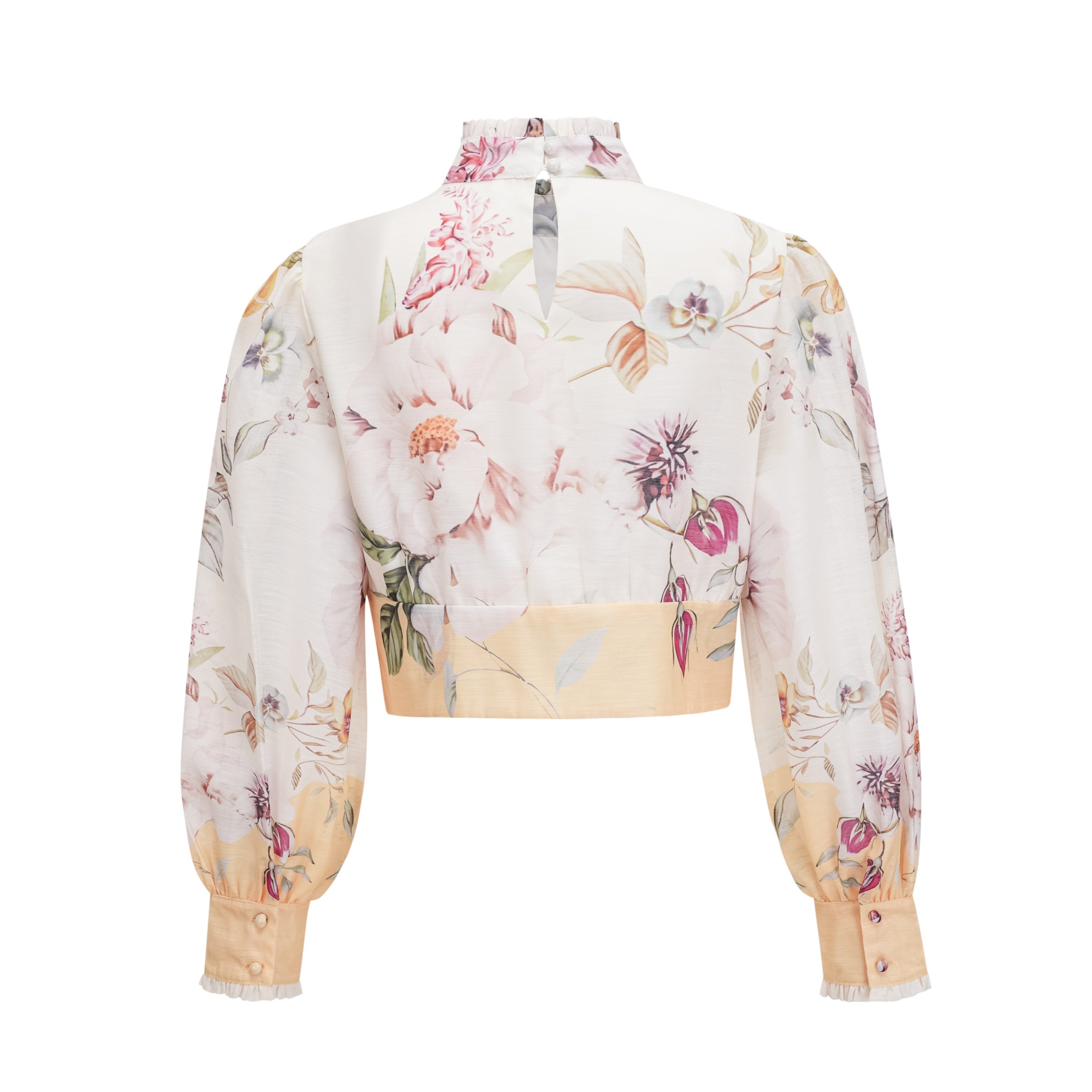 Dilek Yellow Floral Blouse & Asymmetrical Skirt Set
