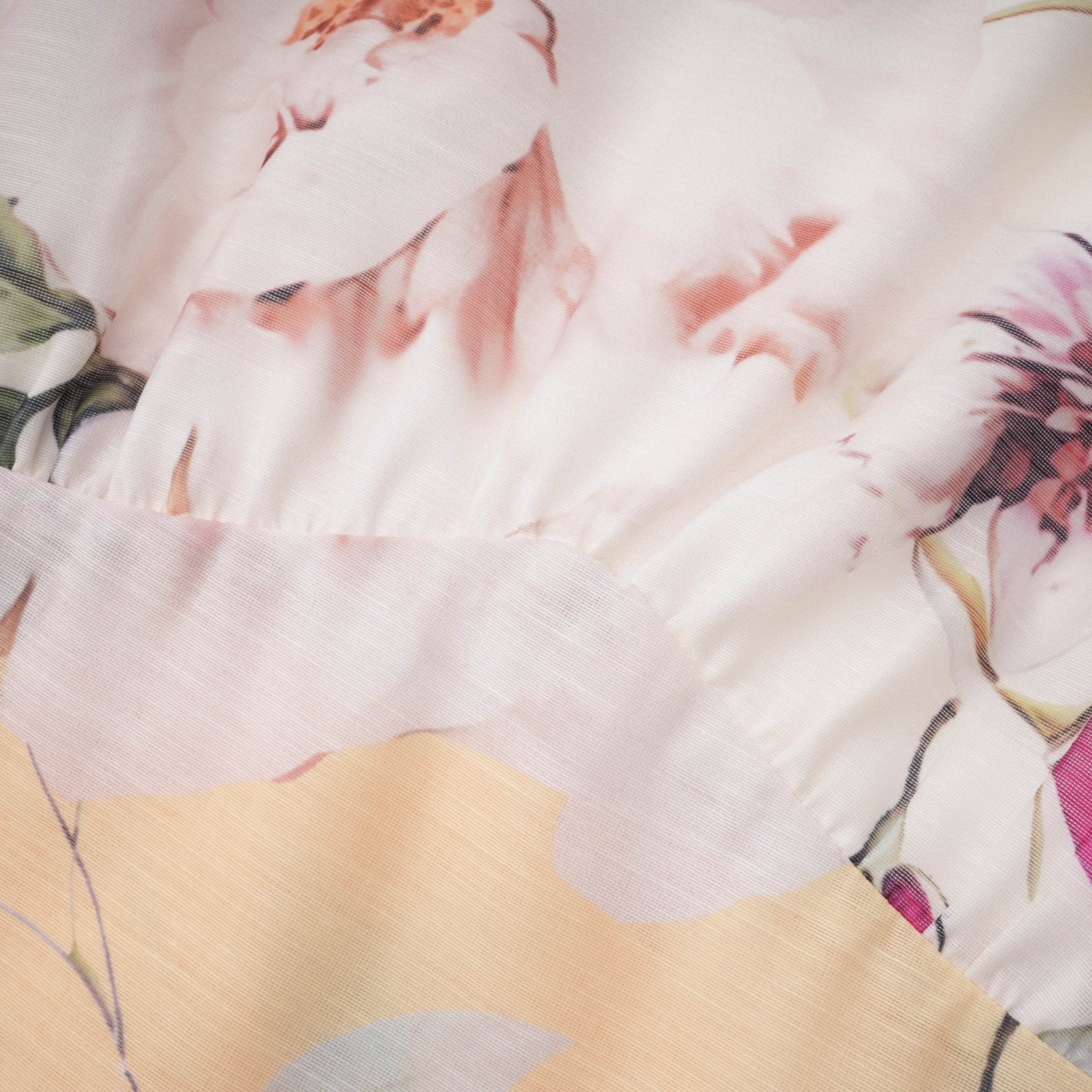 Dilek Yellow Floral Blouse & Asymmetrical Skirt Set