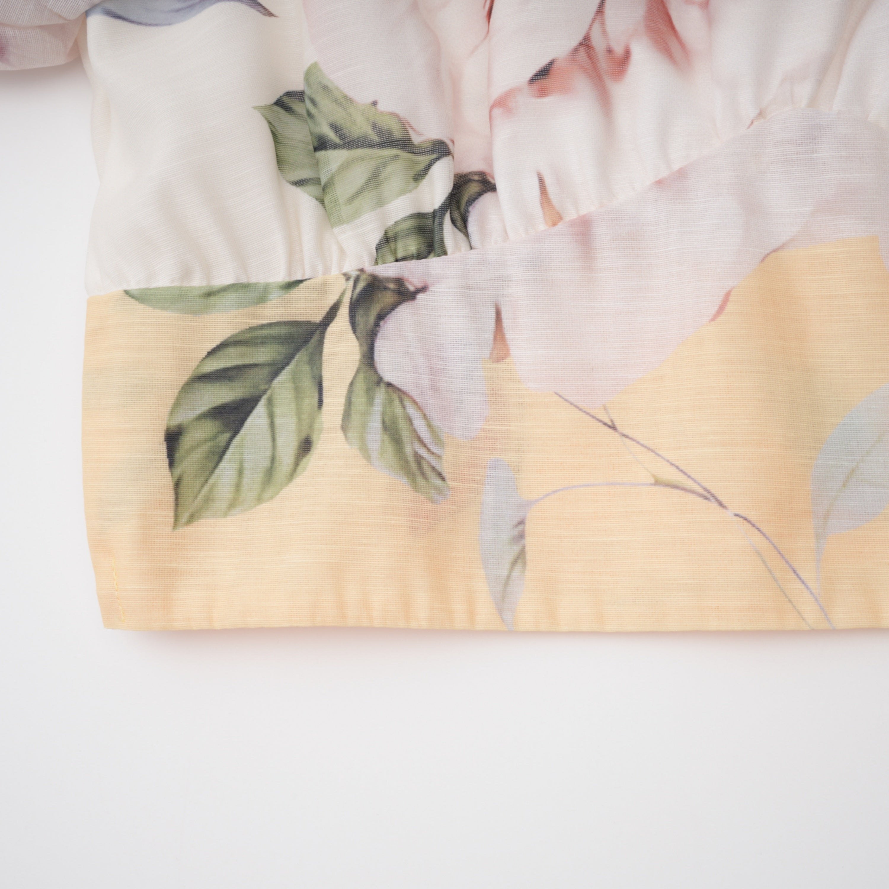 Dilek Yellow Floral Blouse & Asymmetrical Skirt Set