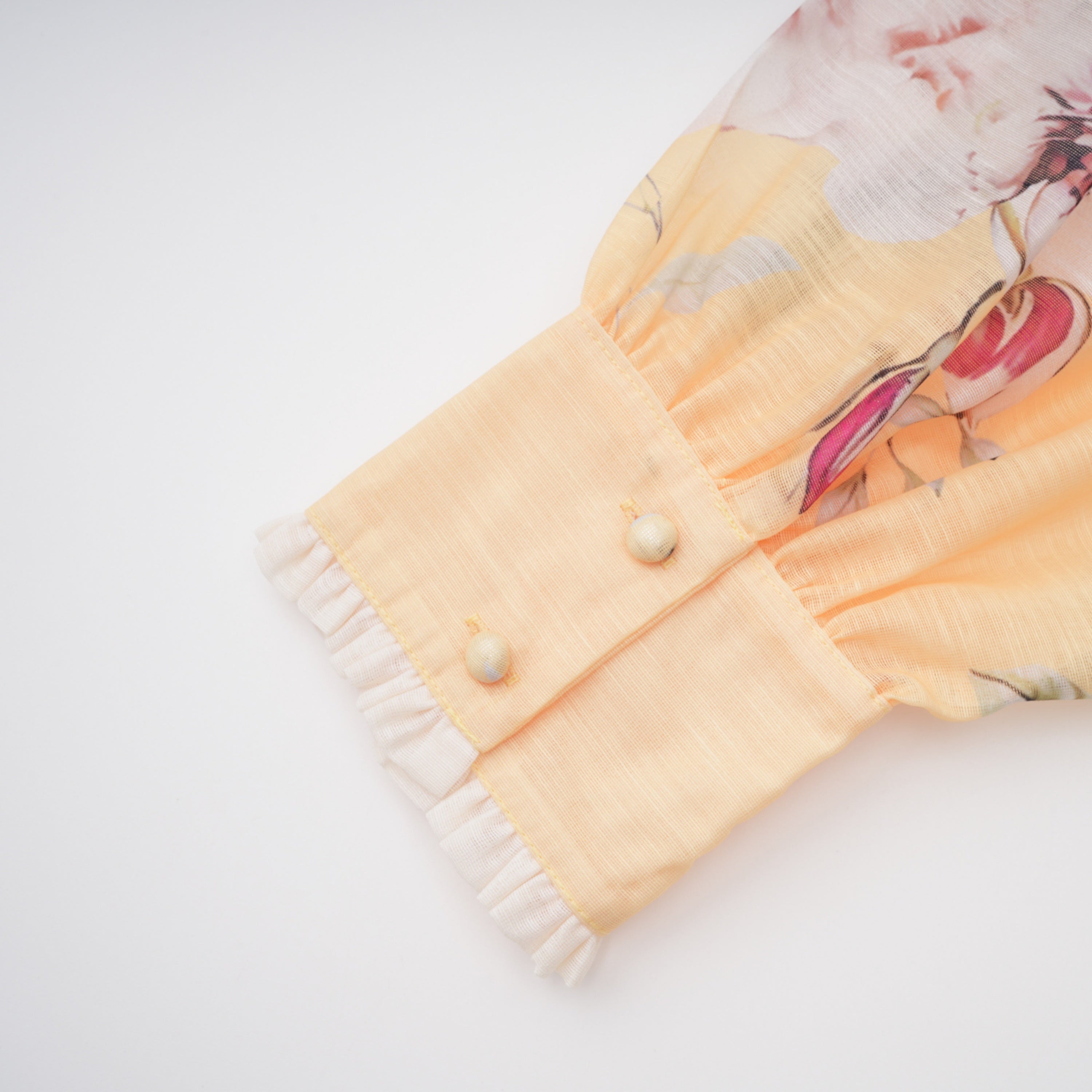 Dilek Yellow Floral Blouse & Asymmetrical Skirt Set