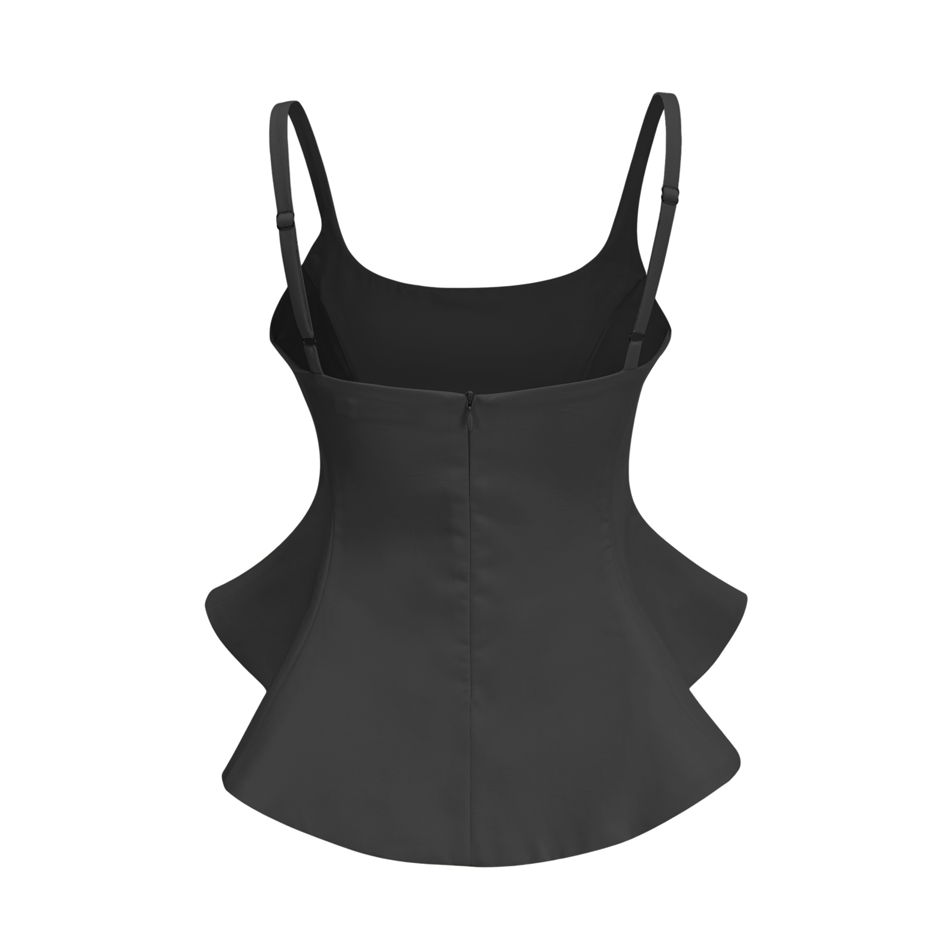 Dolores Black Round Neck Crop Top