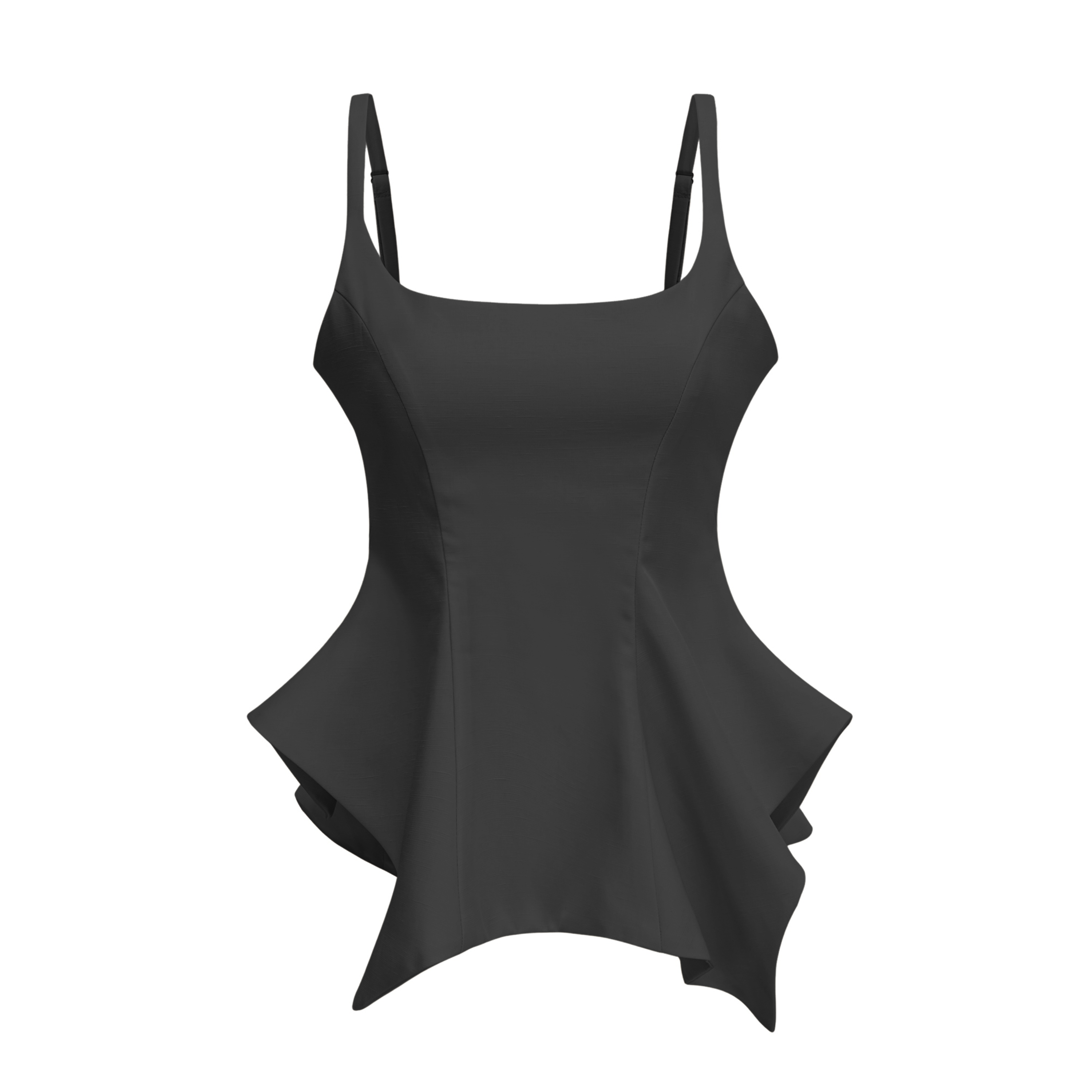 Dolores Black Round Neck Crop Top