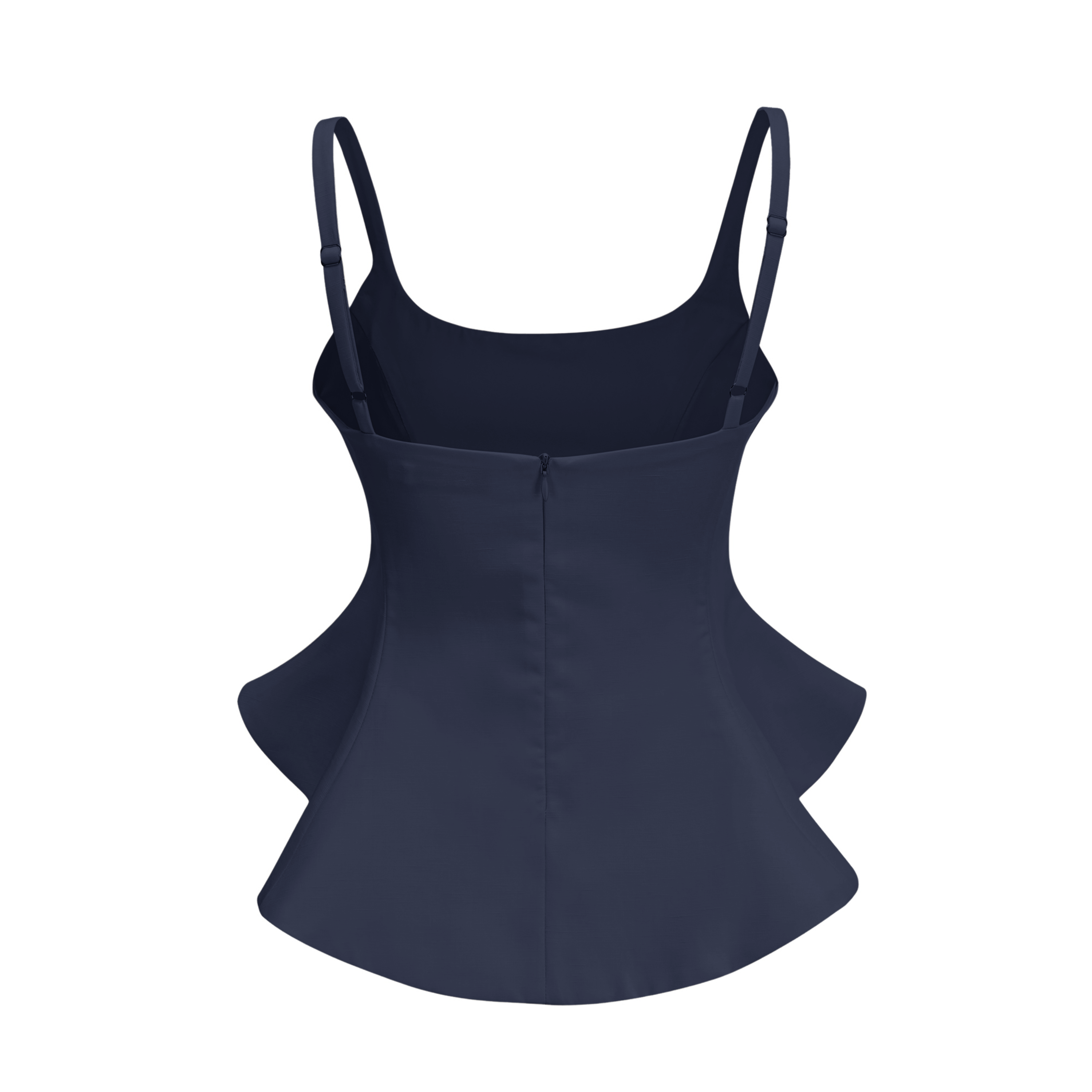 Dolores Navy Blue Round Neck Crop Top