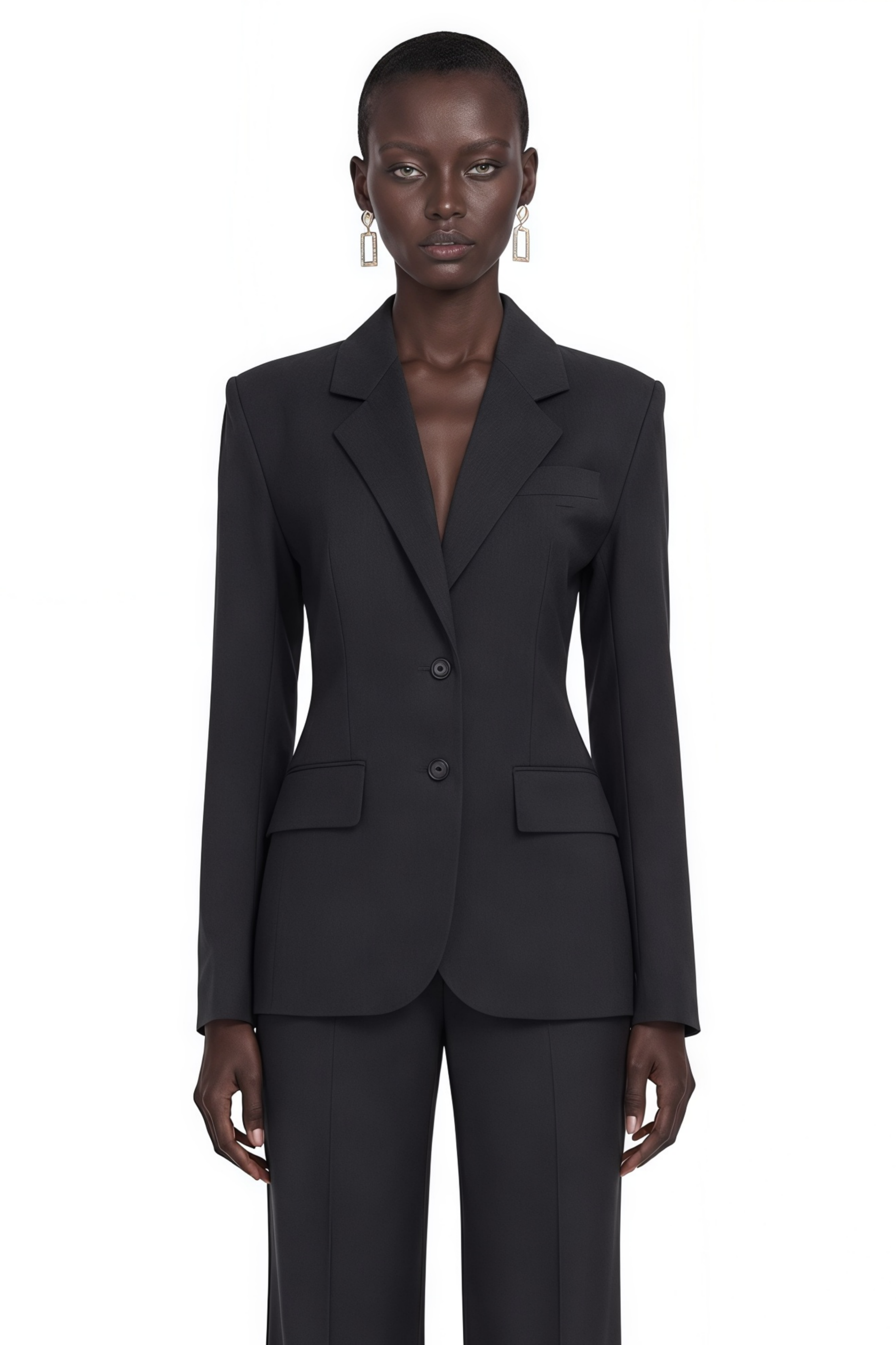 Blazer Ehsan gris foncé à taille cintrée