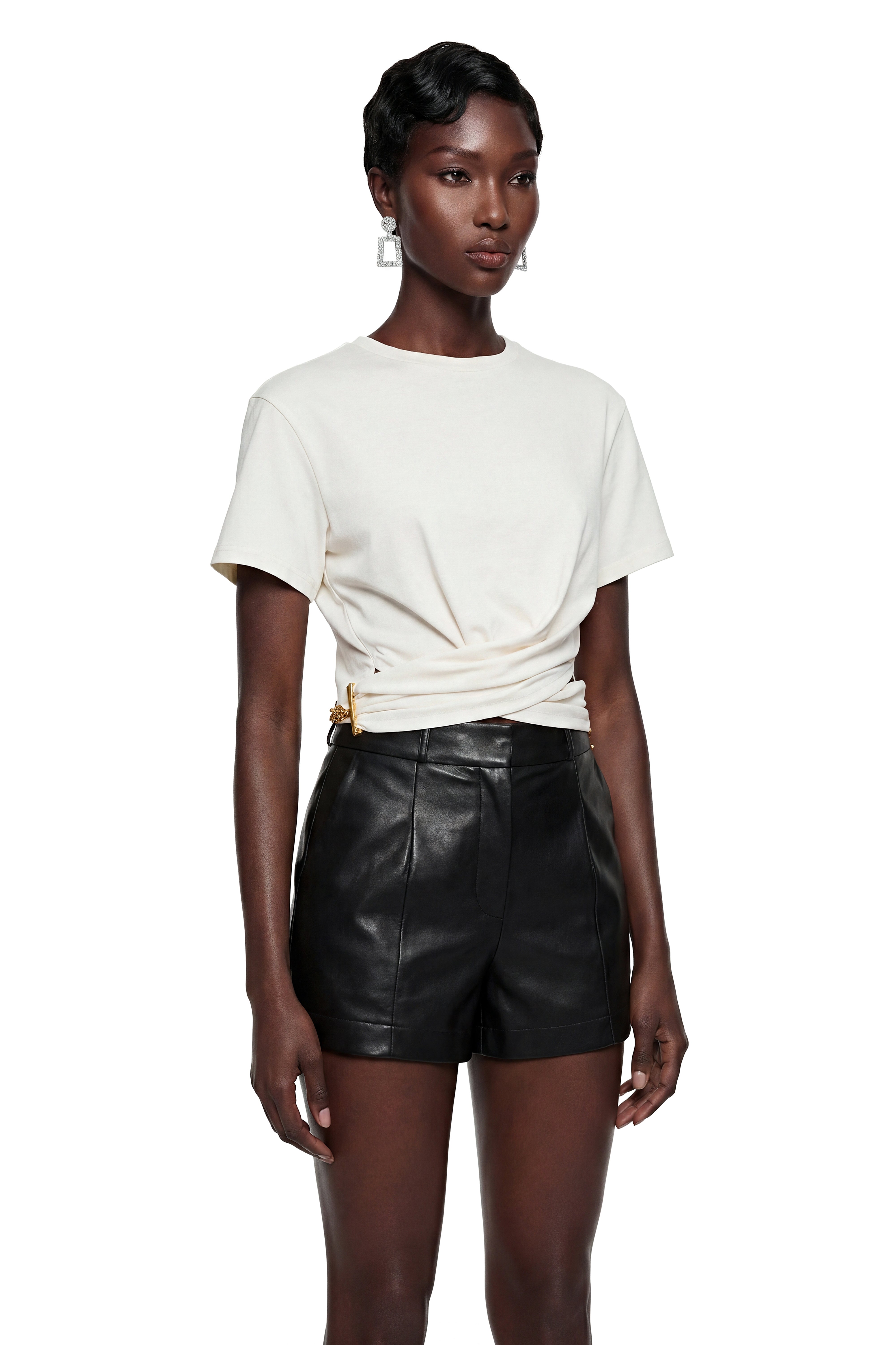T-shirt croisé sur le devant « Elisheva White »