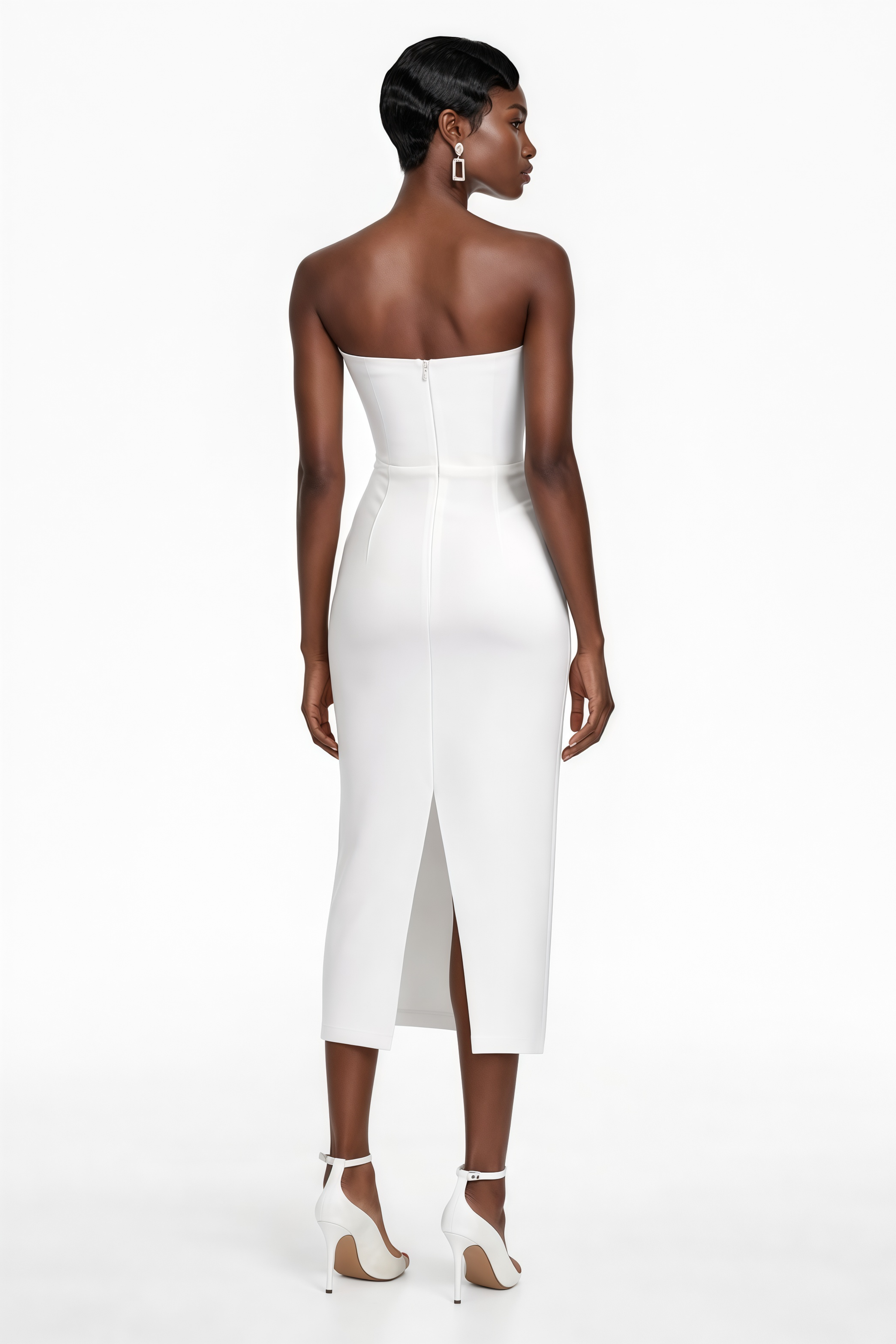 Escolástica White Off Shoulder Midi Dress (Final Sale-US Only)