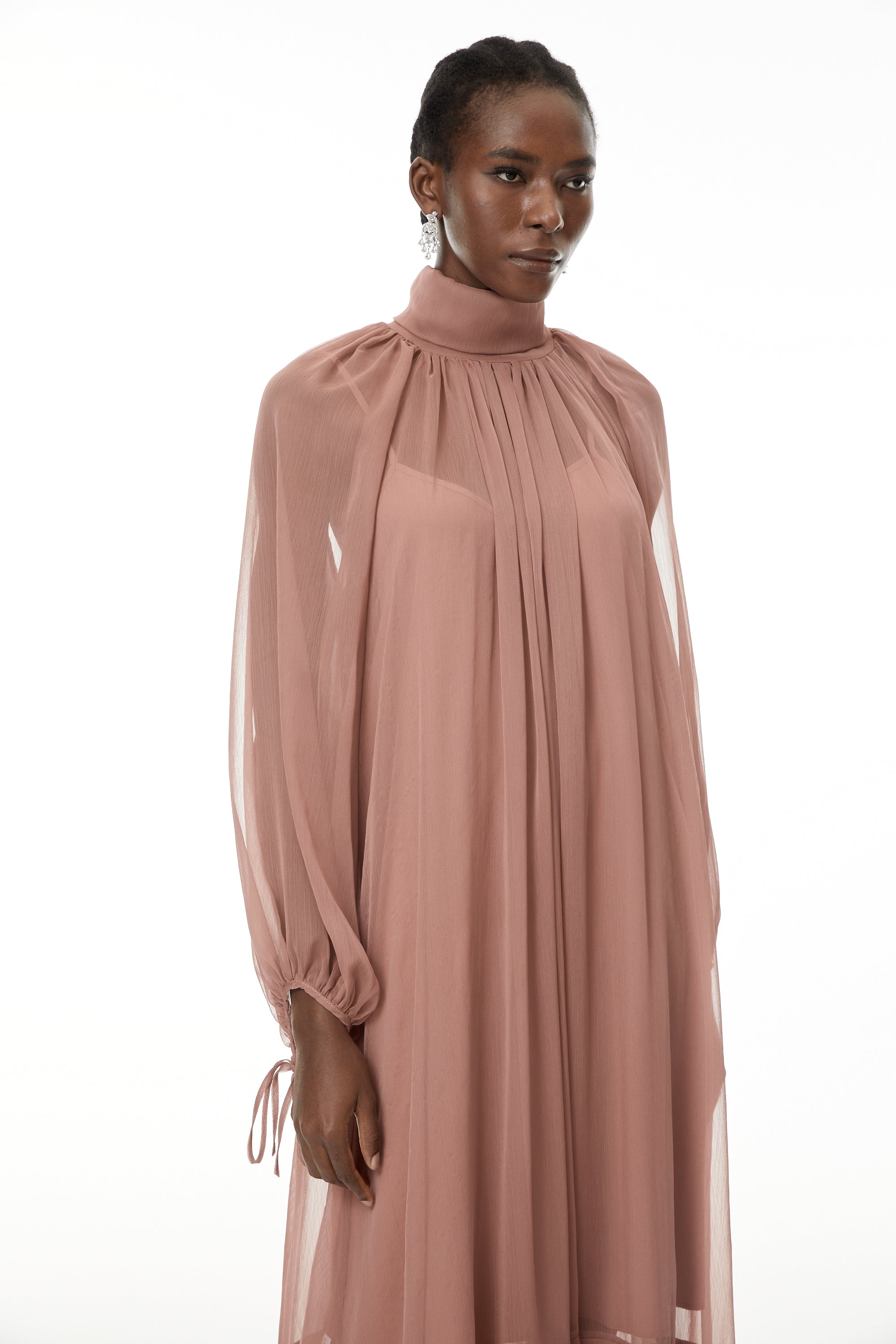 Fiorenza Pink Shirred Tiered Maxi Dress (Final Sale-US Only)