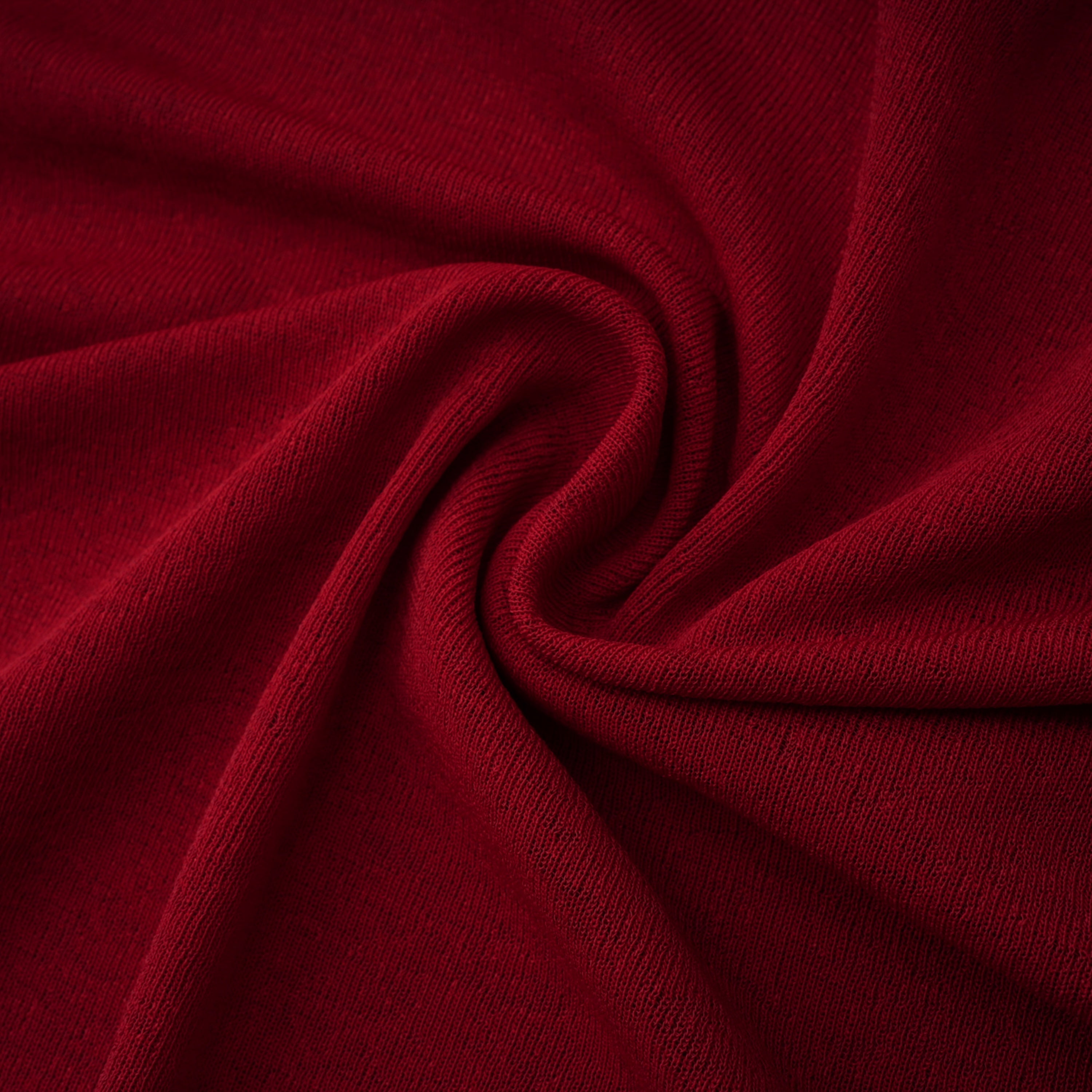 Giovanna Red V-Neck Ruched Midi Dress with Half Sleeves