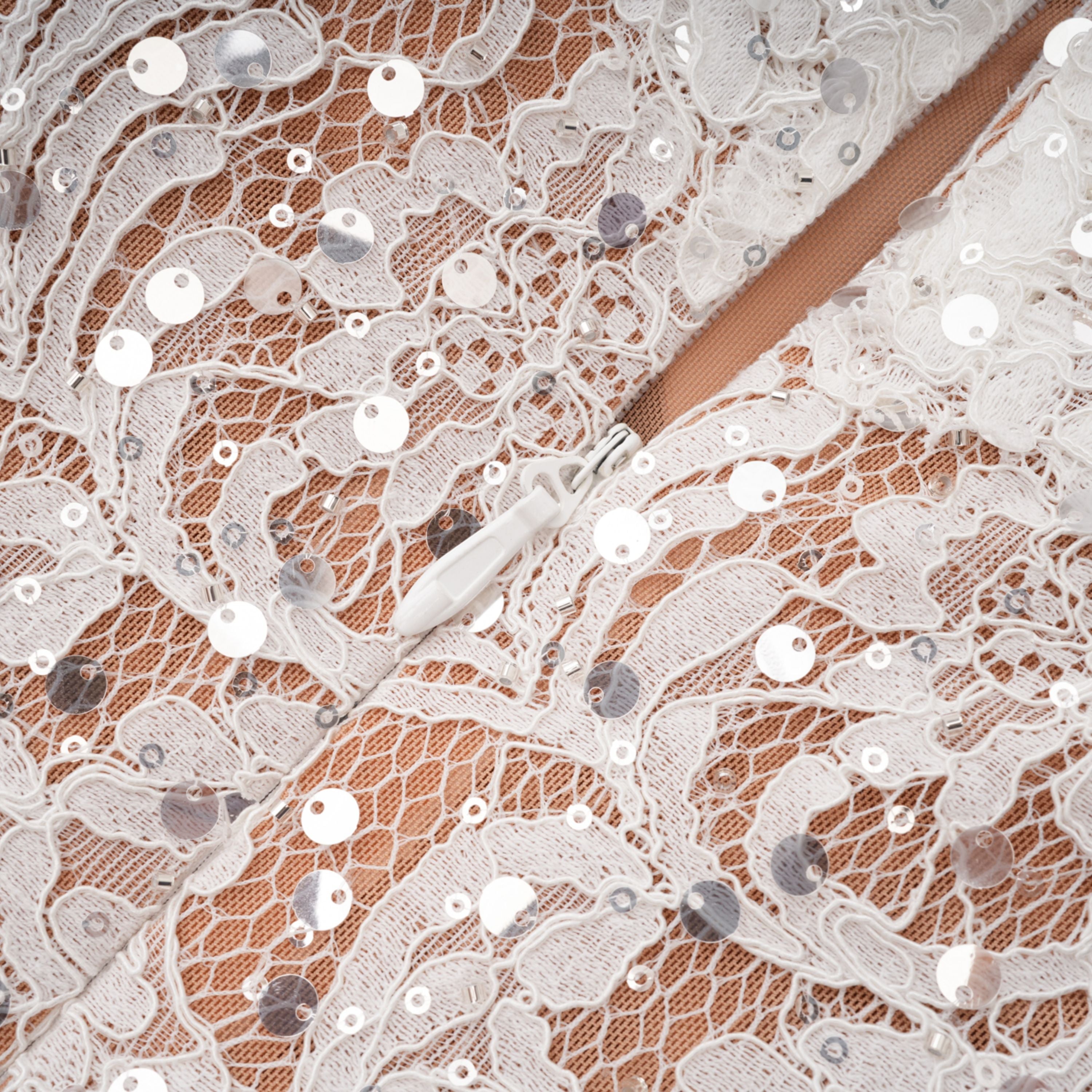 Grace White Satin Maxi Dress with Lace Panels (Final Sale)