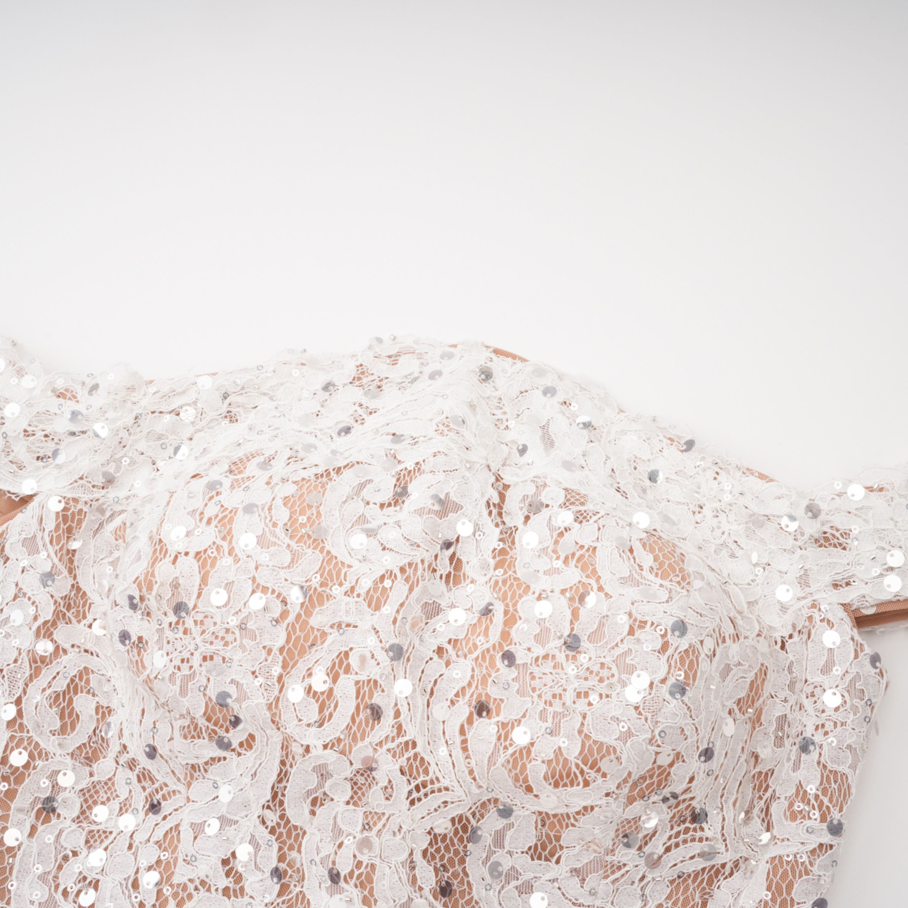 Grace White Satin Maxi Dress with Lace Panels (Final Sale)