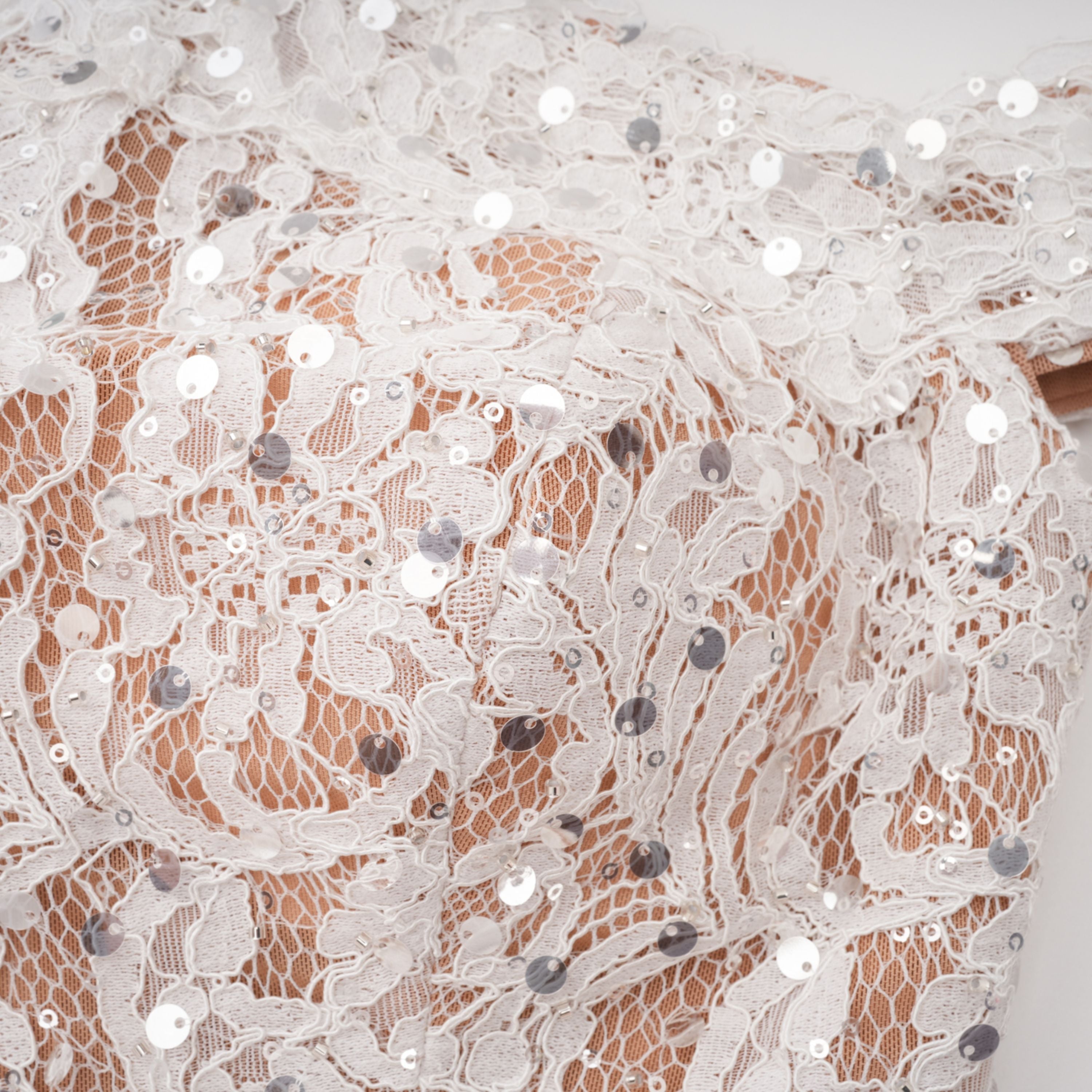 Grace White Satin Maxi Dress with Lace Panels (Final Sale)